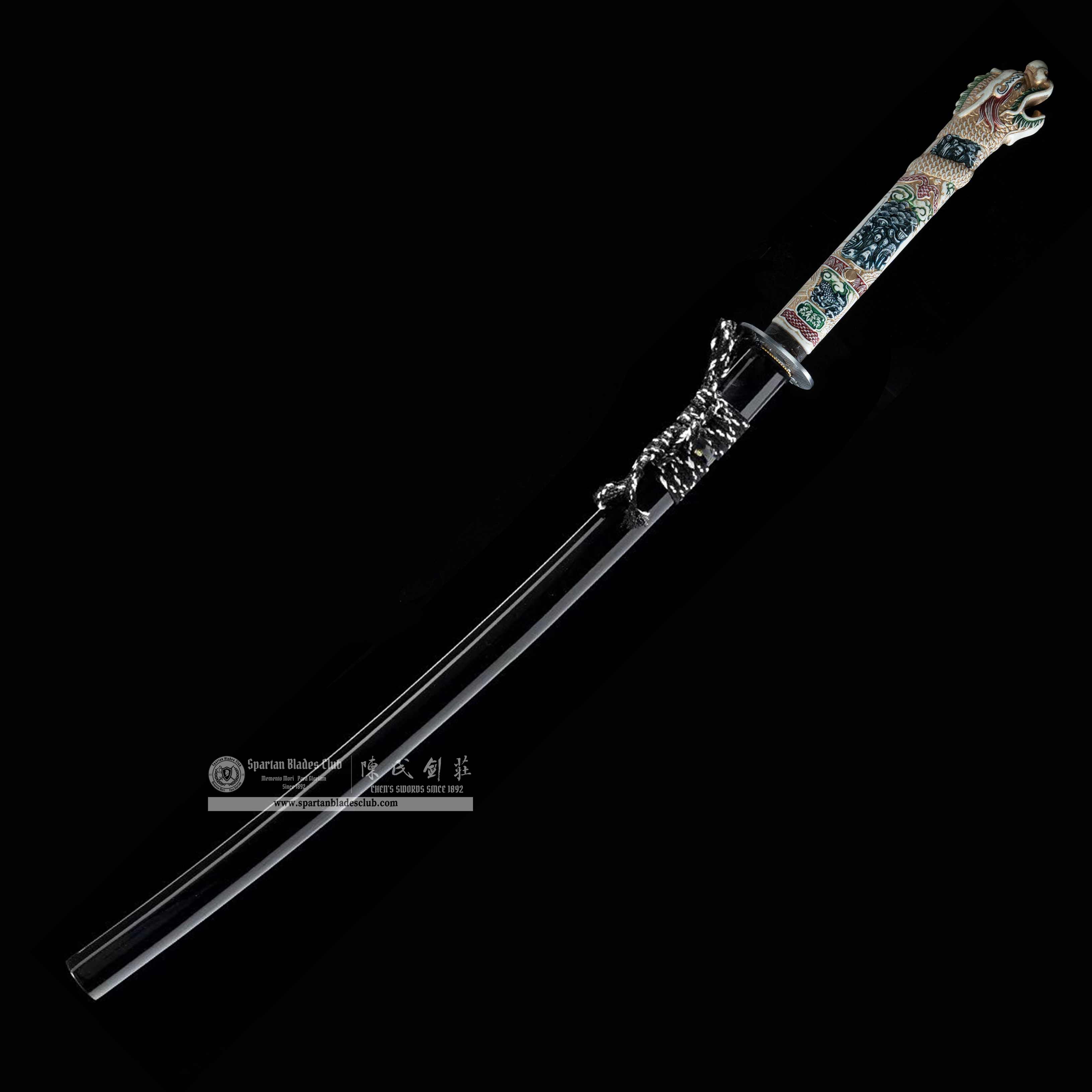 HY53 | Highlander Katana | Katana | High carbon steel | Black | Highlander | Dragon | Battle-Ready | Full-tang | Spartan Blades Club | CHEN'S SWORDS 1892 - Spartan Blades Club - 陳氏劍莊1892