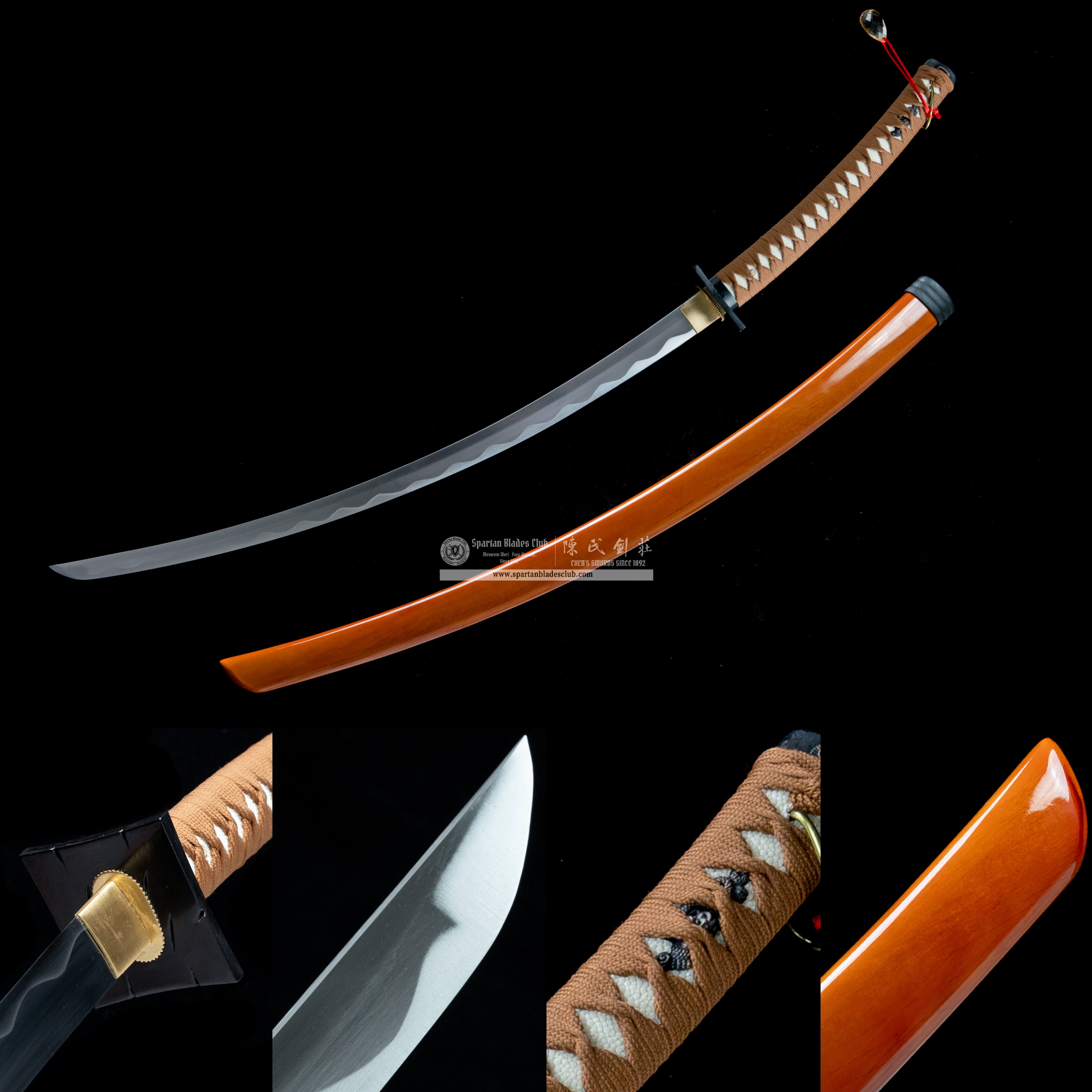 HY52 | Afro Samurai | Tachi | High carbon steel | orange | Afro Samurai | Battle-Ready | Full-tang | Spartan Blades Club | CHEN'S SWORDS 1892 - Spartan Blades Club - 陳氏劍莊1892