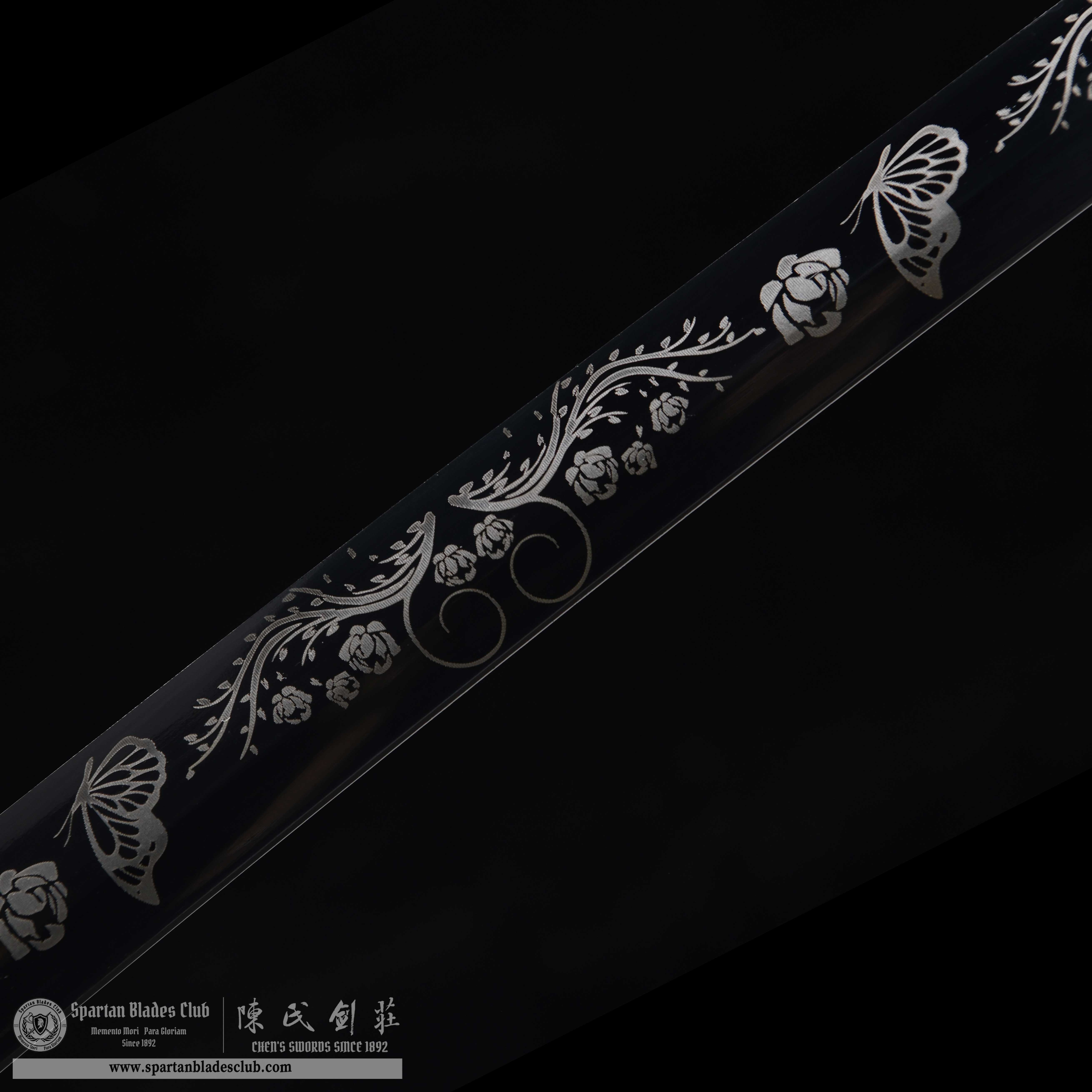 HY50 | Die Ye Hua Blade | Katana | High manganese stee | Black | Flower&Butterfly | Battle-Ready | Full-tang | Spartan Blades Club | CHEN'S SWORDS 1892 - Spartan Blades Club