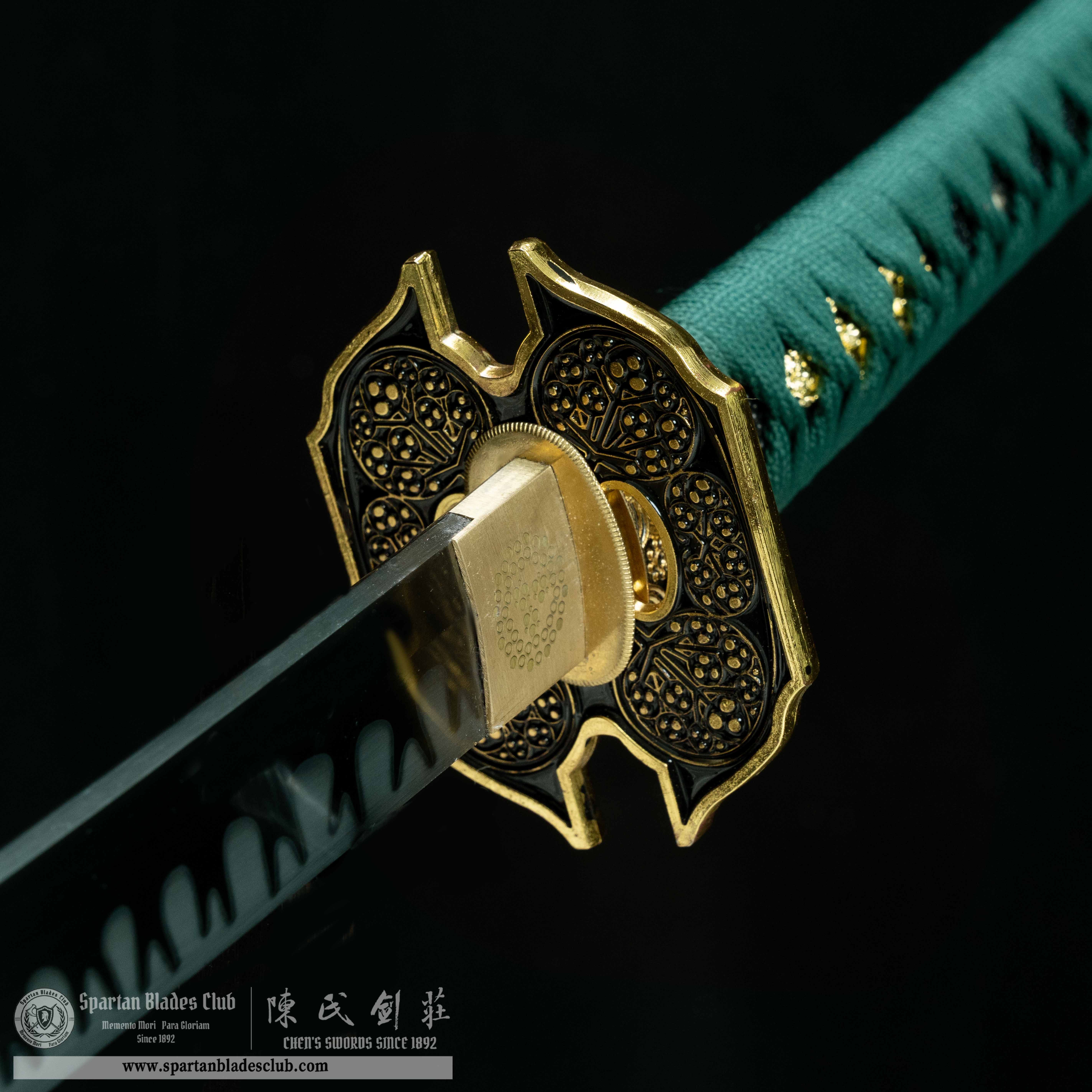 HY55 | Military Soul  | Katana | 65 Mn steel(Spring steel) | Hadori Polishing | Green | Battle-Ready | Full-tang | Spartan Blades Club | CHEN'S SWORDS 1892 - Spartan Blades Club - 陳氏劍莊1892