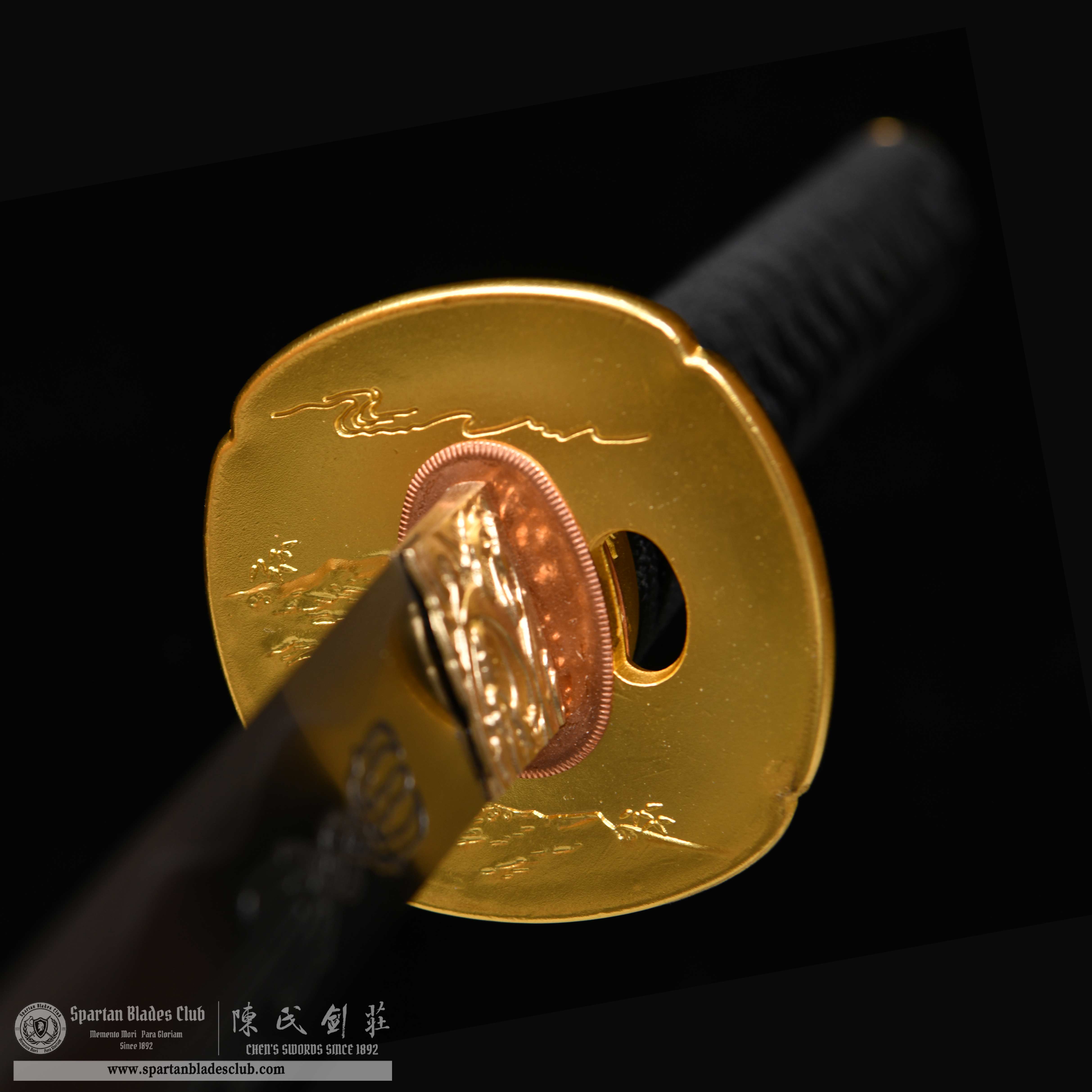 HY54 | Poshroud Samurai | Katana | T10 steel | Clay-tempered | Real Hamon | Hadori Polishing | Black&Golden | Battle-Ready | Full-tang | Spartan Blades Club | CHEN'S SWORDS 1892 - Spartan Blades Club