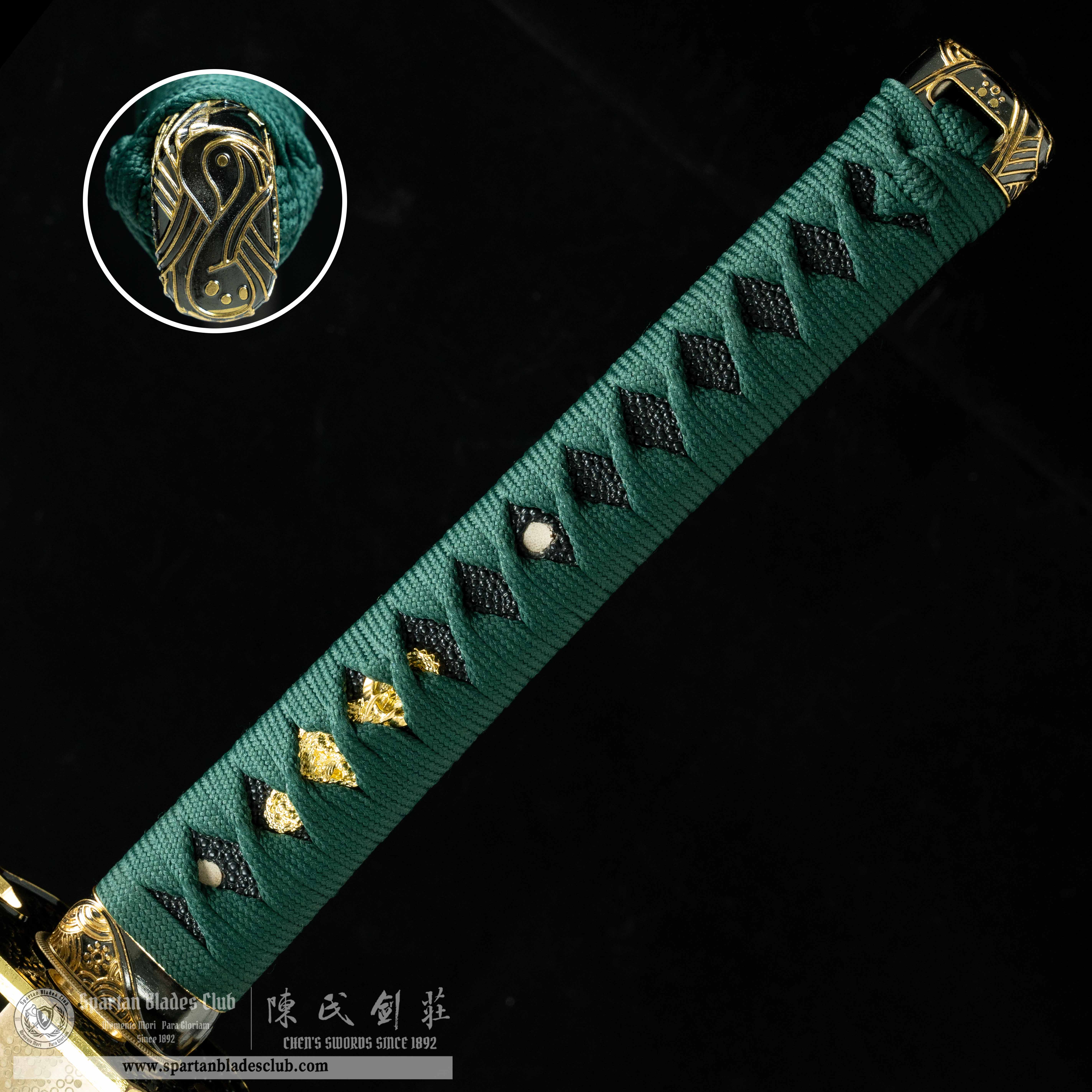 HY55 | Military Soul  | Katana | 65 Mn steel(Spring steel) | Hadori Polishing | Green | Battle-Ready | Full-tang | Spartan Blades Club | CHEN'S SWORDS 1892 - Spartan Blades Club - 陳氏劍莊1892