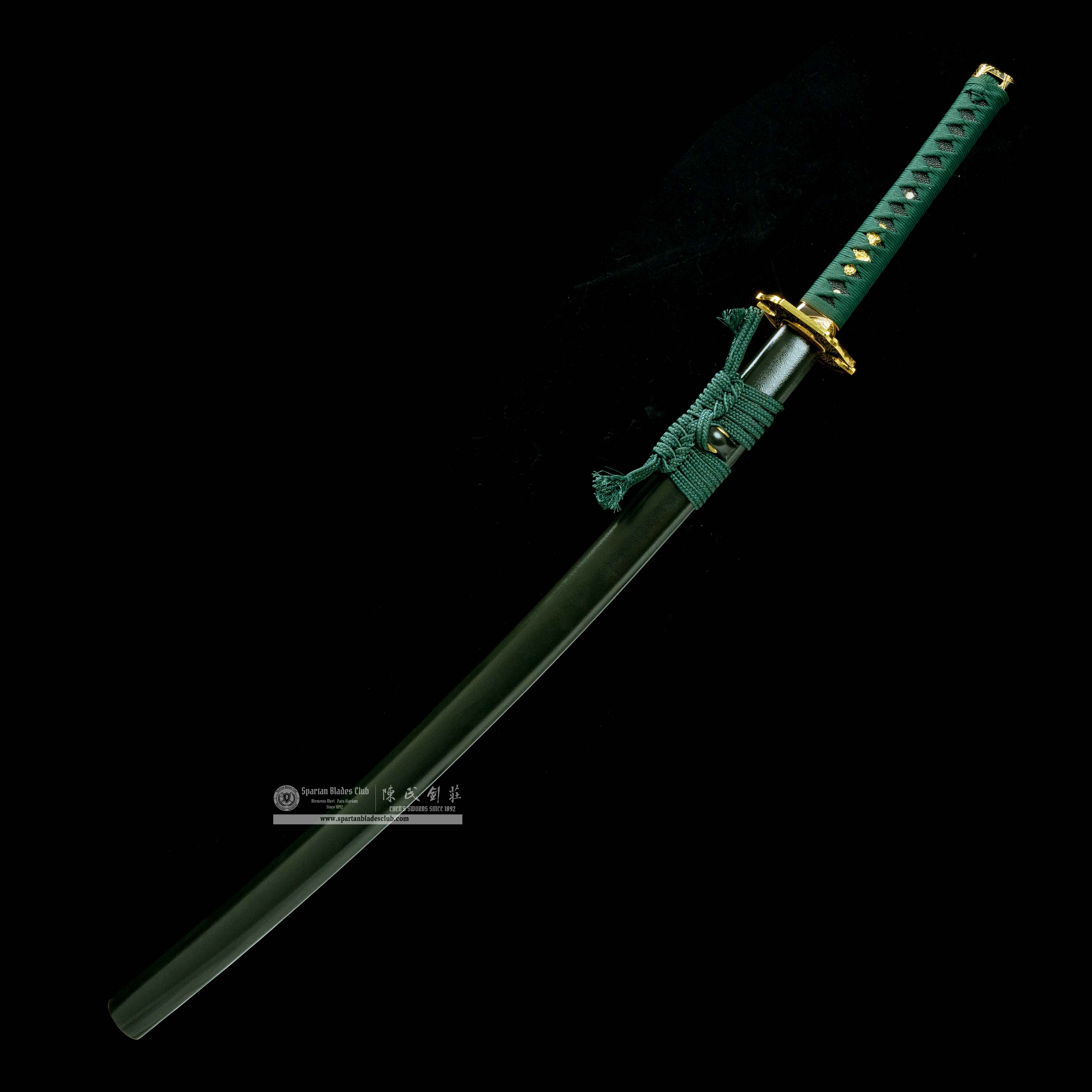 HY55 | Military Soul  | Katana | 65 Mn steel(Spring steel) | Hadori Polishing | Green | Battle-Ready | Full-tang | Spartan Blades Club | CHEN'S SWORDS 1892 - Spartan Blades Club - 陳氏劍莊1892