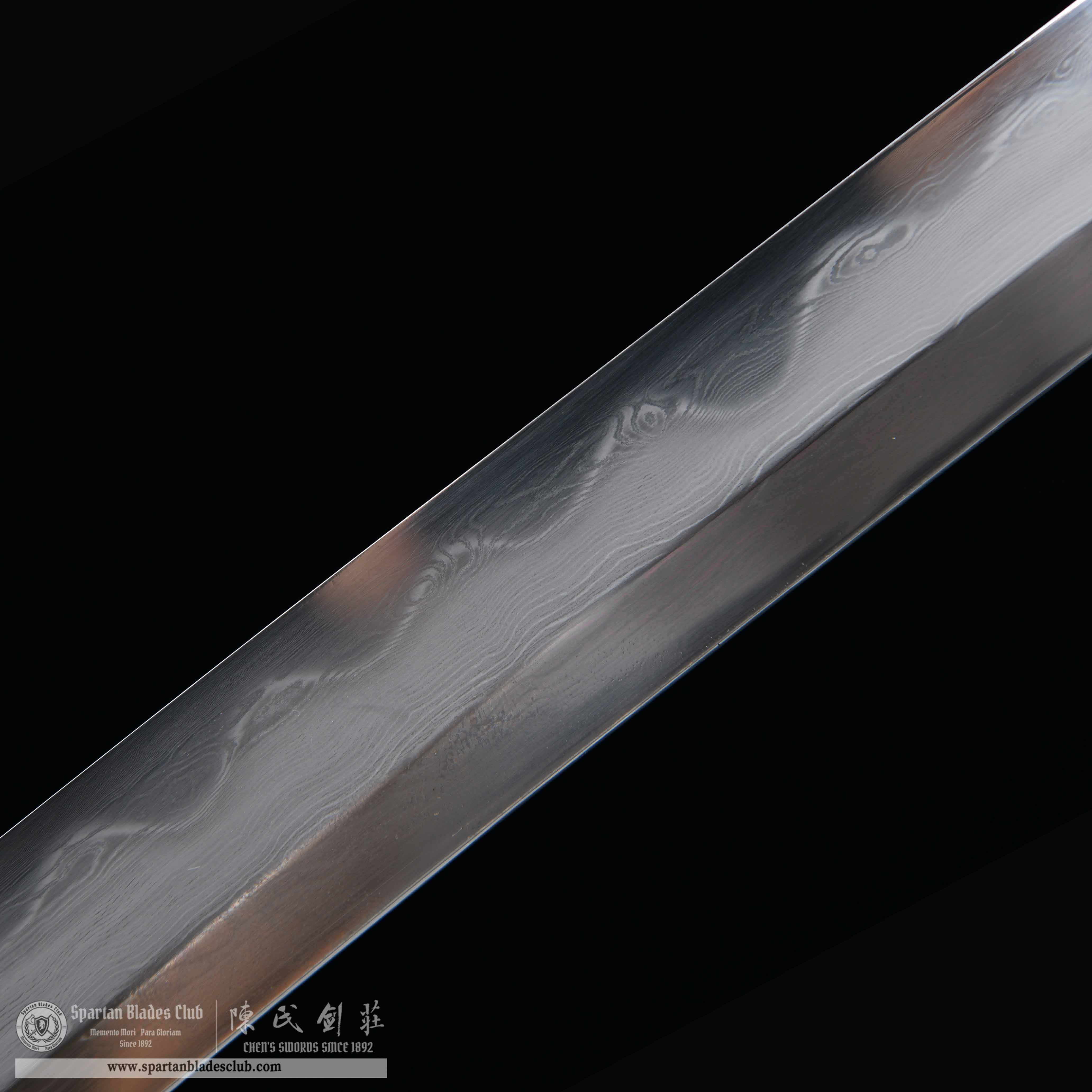 HY56 | Wooden Loong Samurai | Katana | Damascus steel | orange | Loong(Chinese Dragon) | Battle-Ready | Full-tang | Spartan Blades Club | CHEN'S SWORDS 1892 - Spartan Blades Club - 陳氏劍莊1892