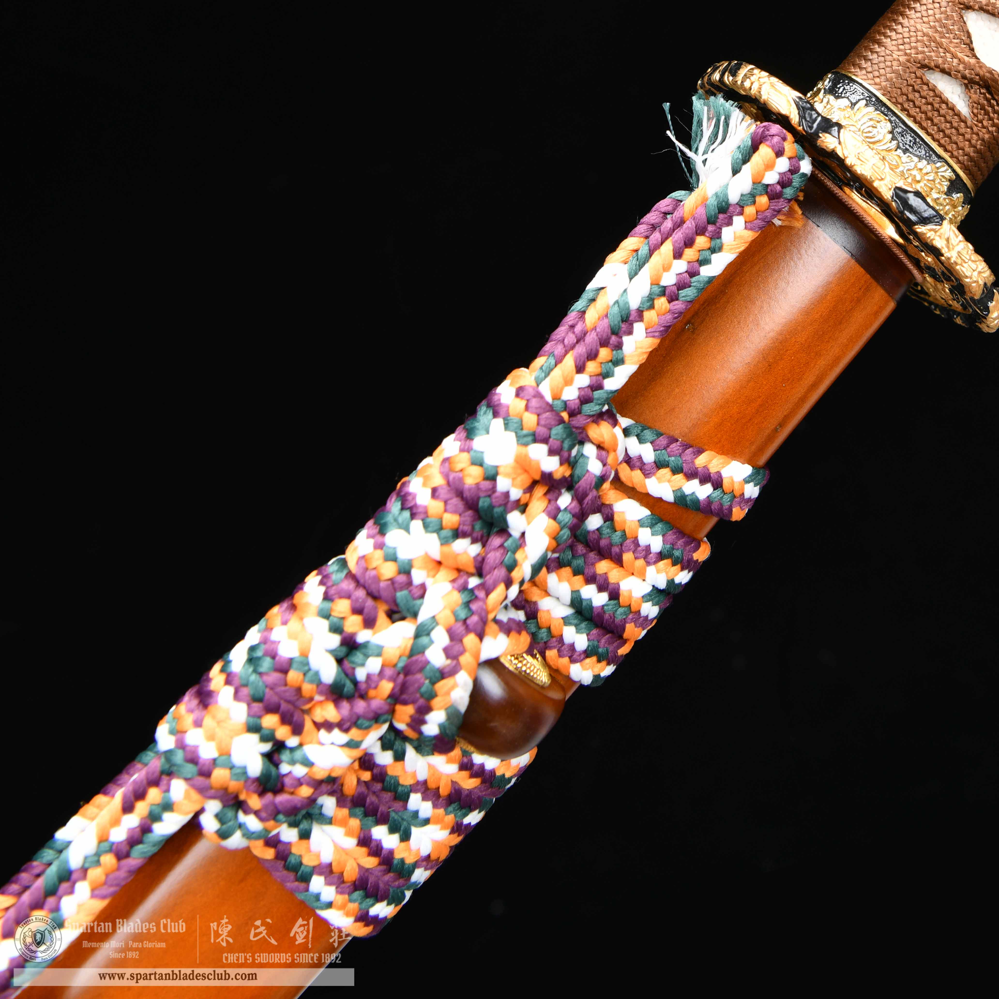 HY56 | Wooden Loong Samurai | Katana | Damascus steel | orange | Loong(Chinese Dragon) | Battle-Ready | Full-tang | Spartan Blades Club | CHEN'S SWORDS 1892 - Spartan Blades Club - 陳氏劍莊1892