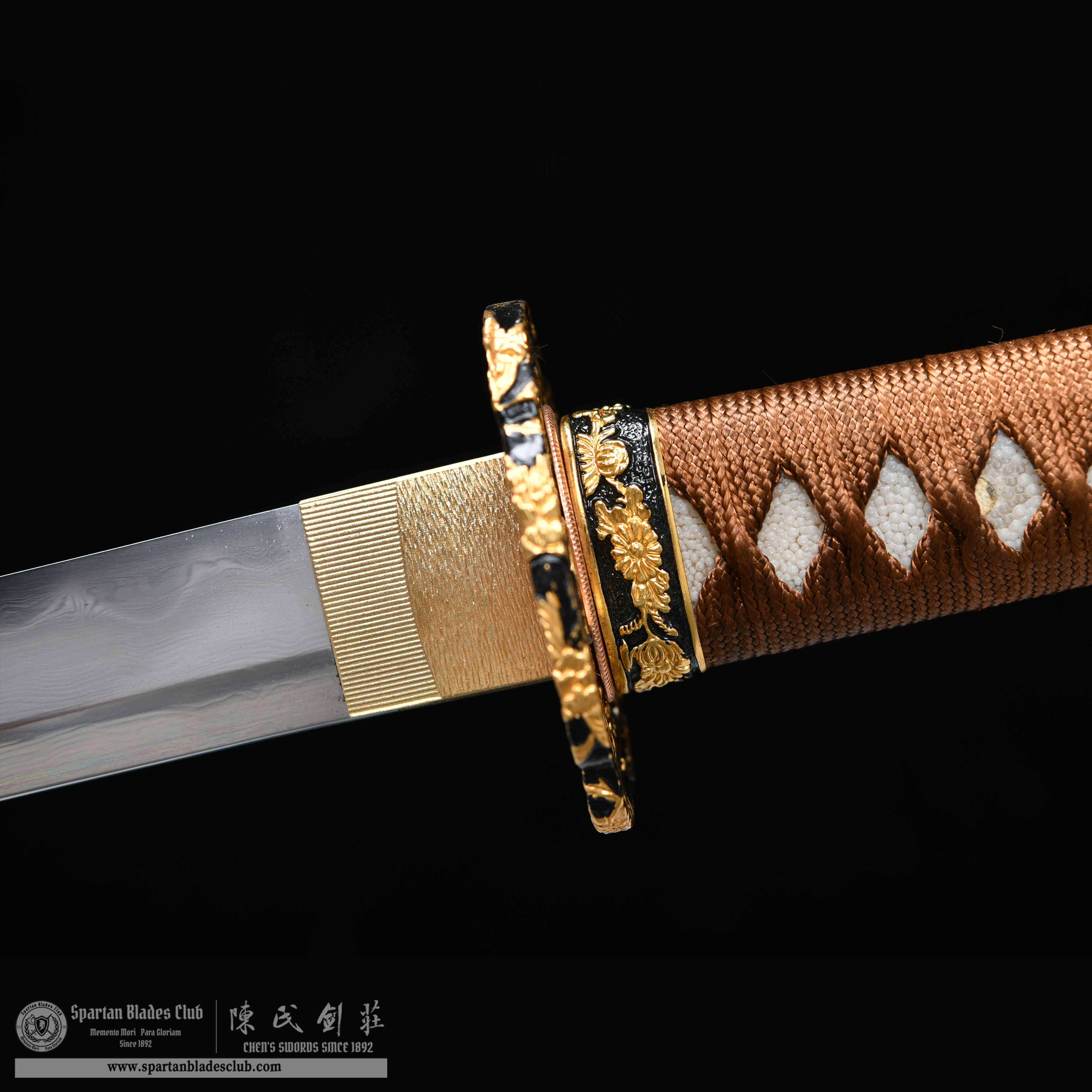 HY56 | Wooden Loong Samurai | Katana | Damascus steel | orange | Loong(Chinese Dragon) | Battle-Ready | Full-tang | Spartan Blades Club | CHEN'S SWORDS 1892 - Spartan Blades Club - 陳氏劍莊1892