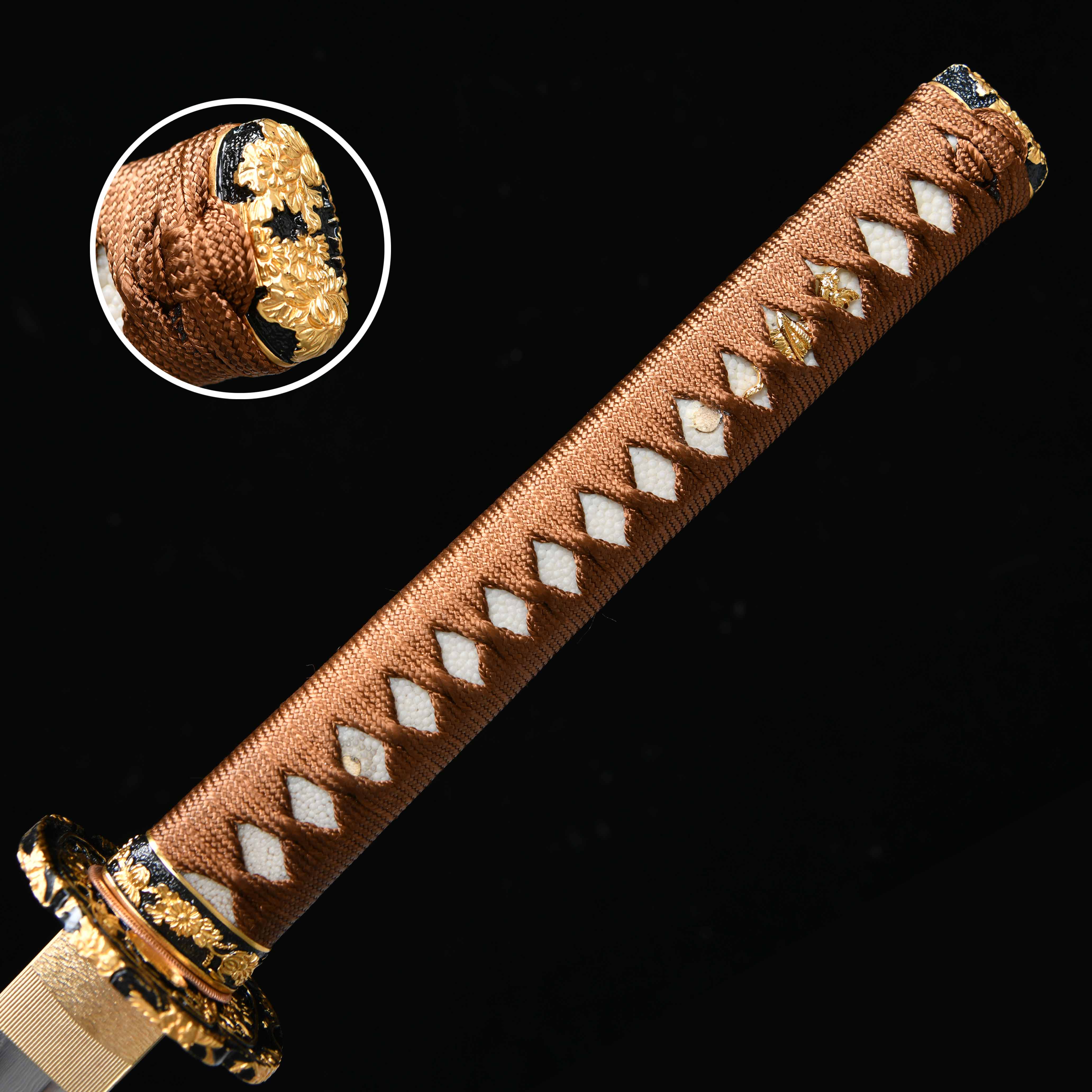 HY56 | Wooden Loong Samurai | Katana | Damascus steel | orange | Loong(Chinese Dragon) | Battle-Ready | Full-tang | Spartan Blades Club | CHEN'S SWORDS 1892 - Spartan Blades Club - 陳氏劍莊1892