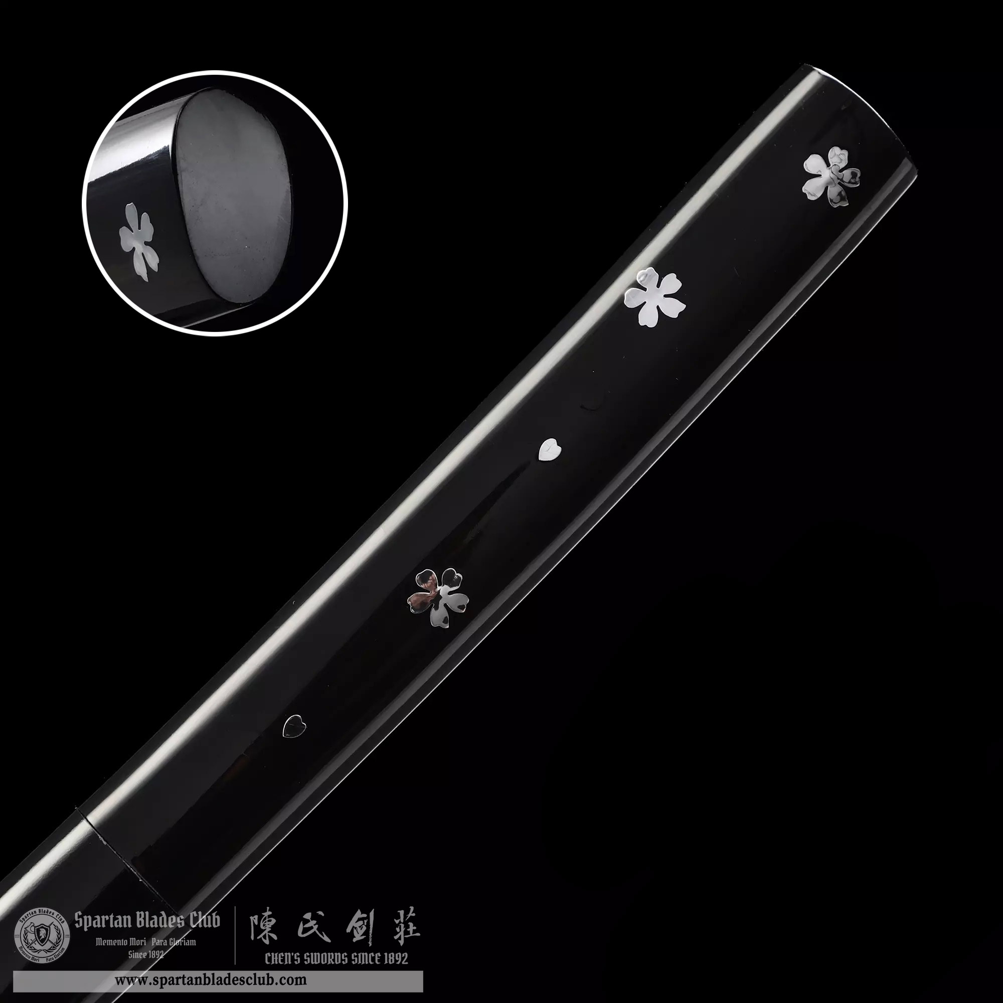 HY57 | O-Ren Ishii's Shirasaya sword in Kill Bill | Shirasaya | T10 Steel Clay-tempered Real Hamon | Black | sakura | Battle-Ready | Full-tang | Spartan Blades Club | CHEN'S SWORDS 1892 - Spartan Blades Club - 陳氏劍莊1892