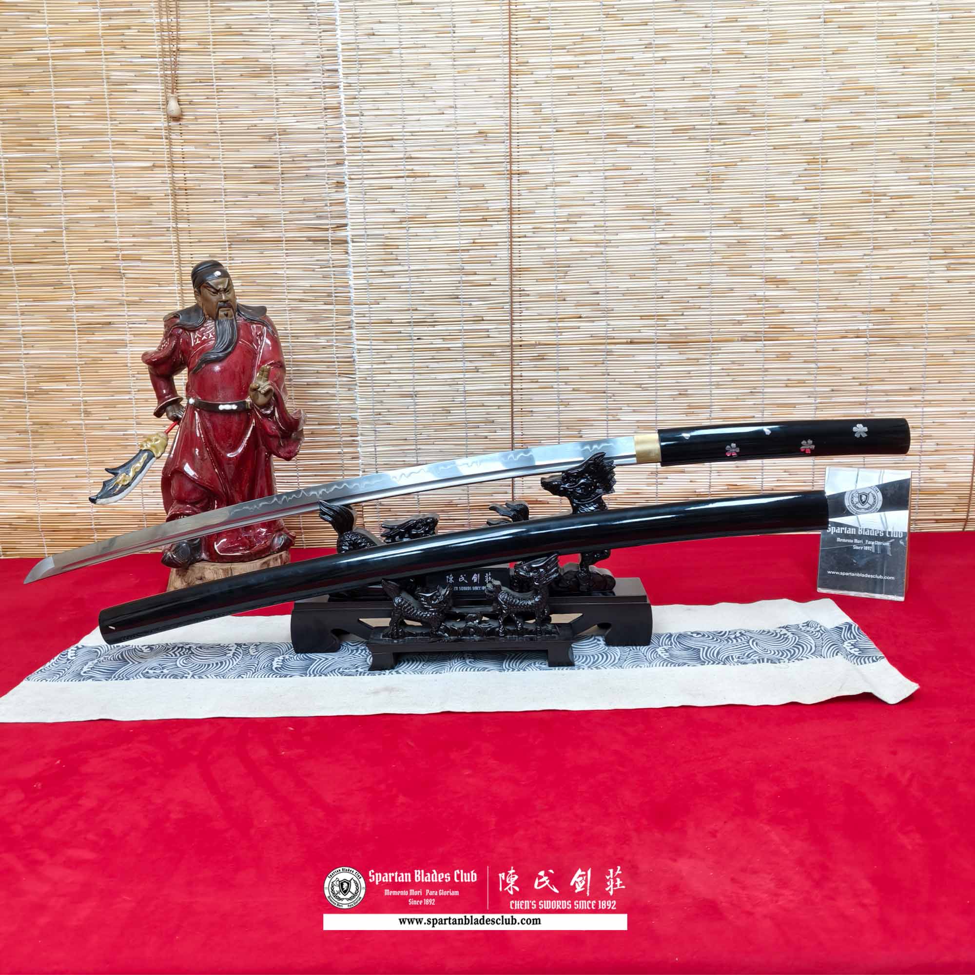 HY57 | O-Ren Ishii's Shirasaya sword in Kill Bill | Shirasaya | T10 Steel Clay-tempered Real Hamon | Black | sakura | Battle-Ready | Full-tang | Spartan Blades Club | CHEN'S SWORDS 1892 - Spartan Blades Club - 陳氏劍莊1892