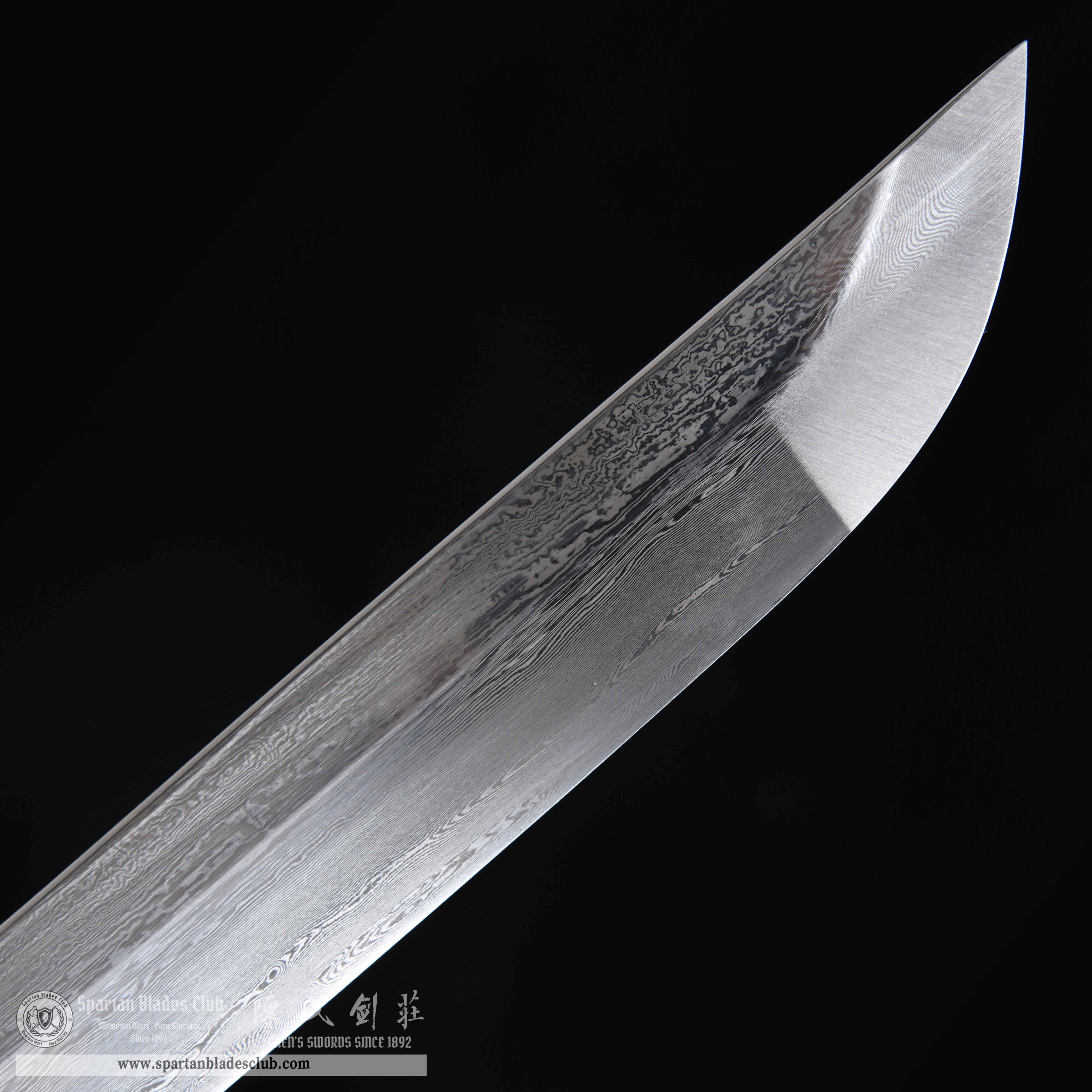 HY59 | Xuan Su Samurai | Katana | Damascus steel | Black&White | Battle-Ready | Full-tang | Spartan Blades Club | CHEN'S SWORDS 1892 - Spartan Blades Club - 陳氏劍莊1892
