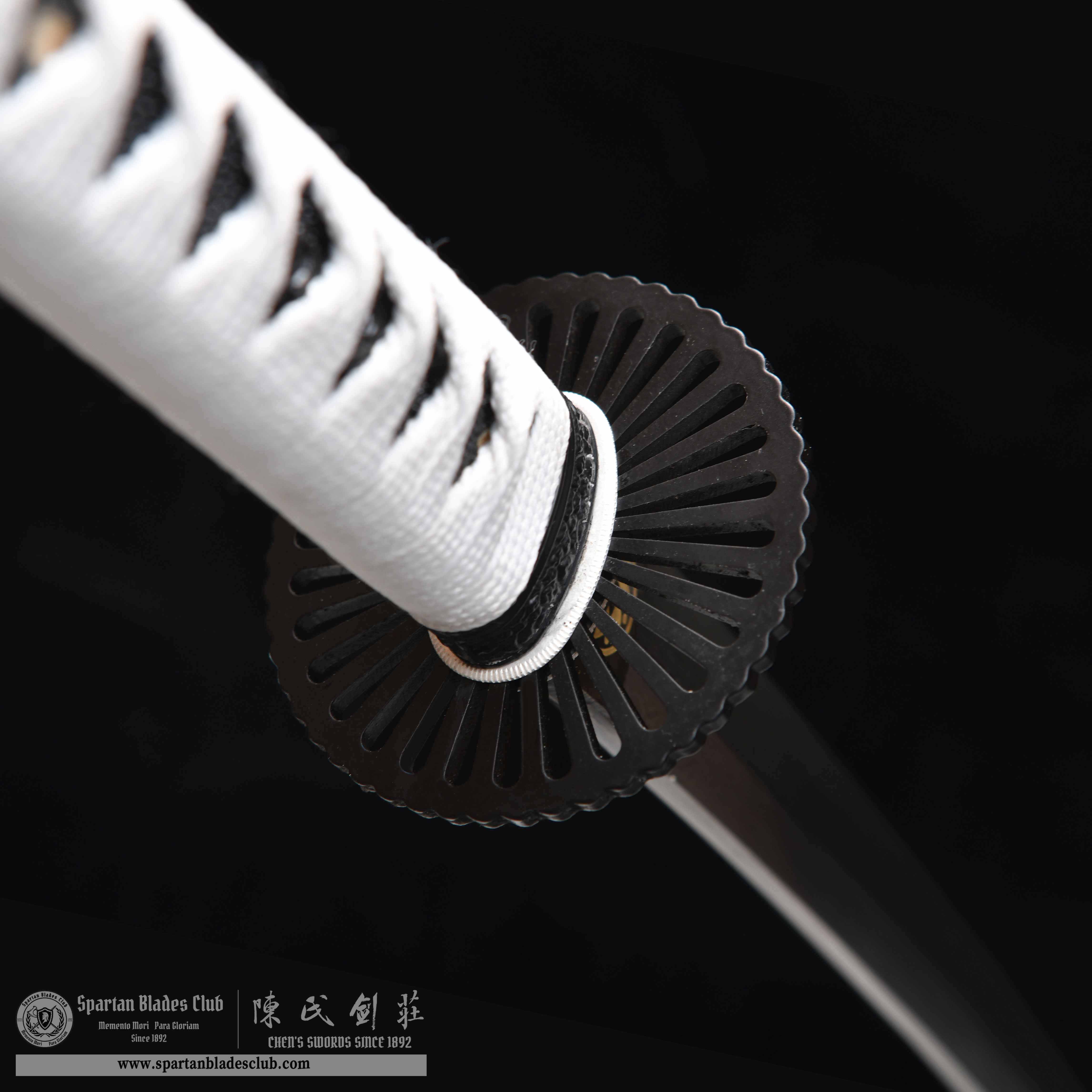 HY59 | Xuan Su Samurai | Katana | Damascus steel | Black&White | Battle-Ready | Full-tang | Spartan Blades Club | CHEN'S SWORDS 1892 - Spartan Blades Club - 陳氏劍莊1892