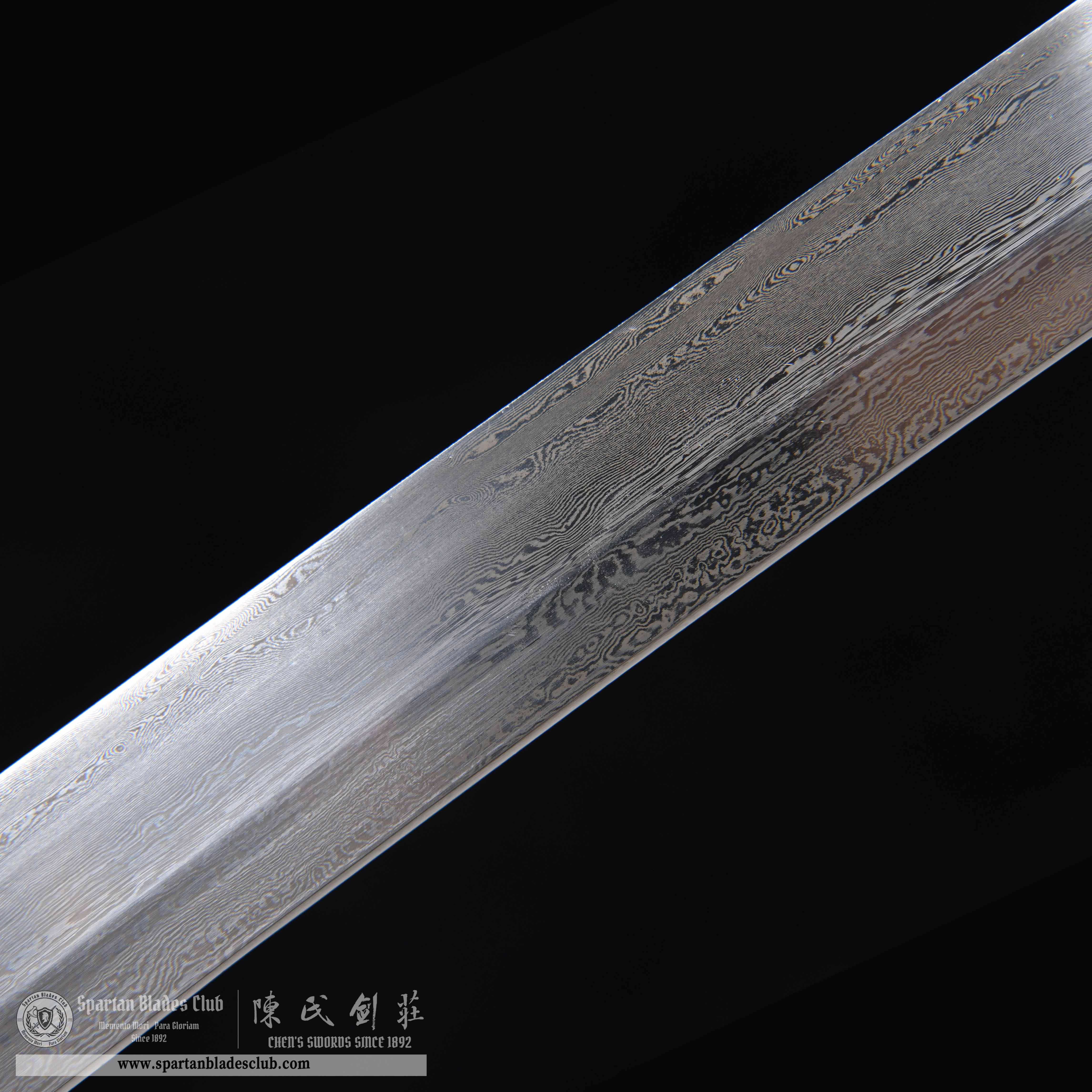 HY59 | Xuan Su Samurai | Katana | Damascus steel | Black&White | Battle-Ready | Full-tang | Spartan Blades Club | CHEN'S SWORDS 1892 - Spartan Blades Club - 陳氏劍莊1892