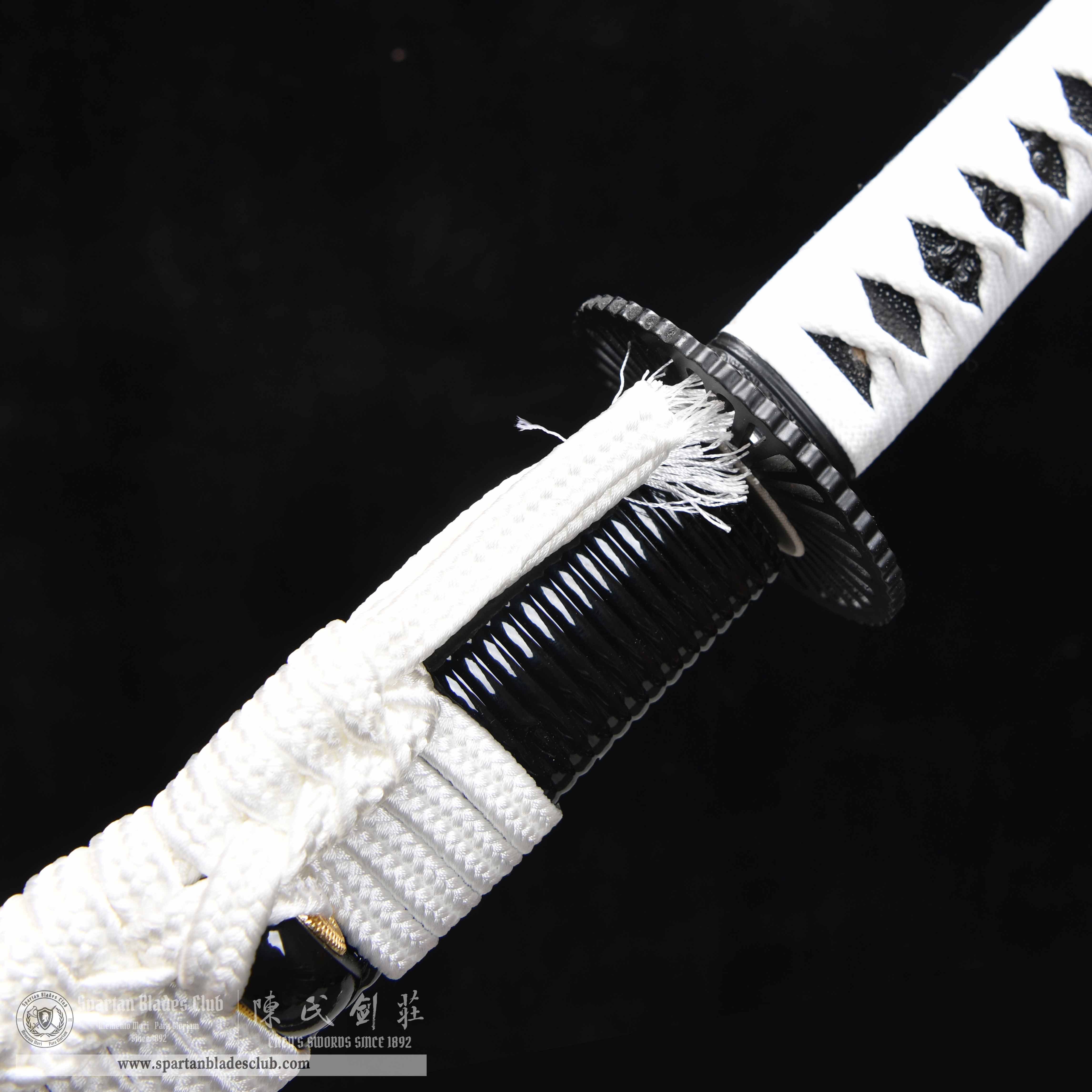 HY59 | Xuan Su Samurai | Katana | Damascus steel | Black&White | Battle-Ready | Full-tang | Spartan Blades Club | CHEN'S SWORDS 1892 - Spartan Blades Club - 陳氏劍莊1892