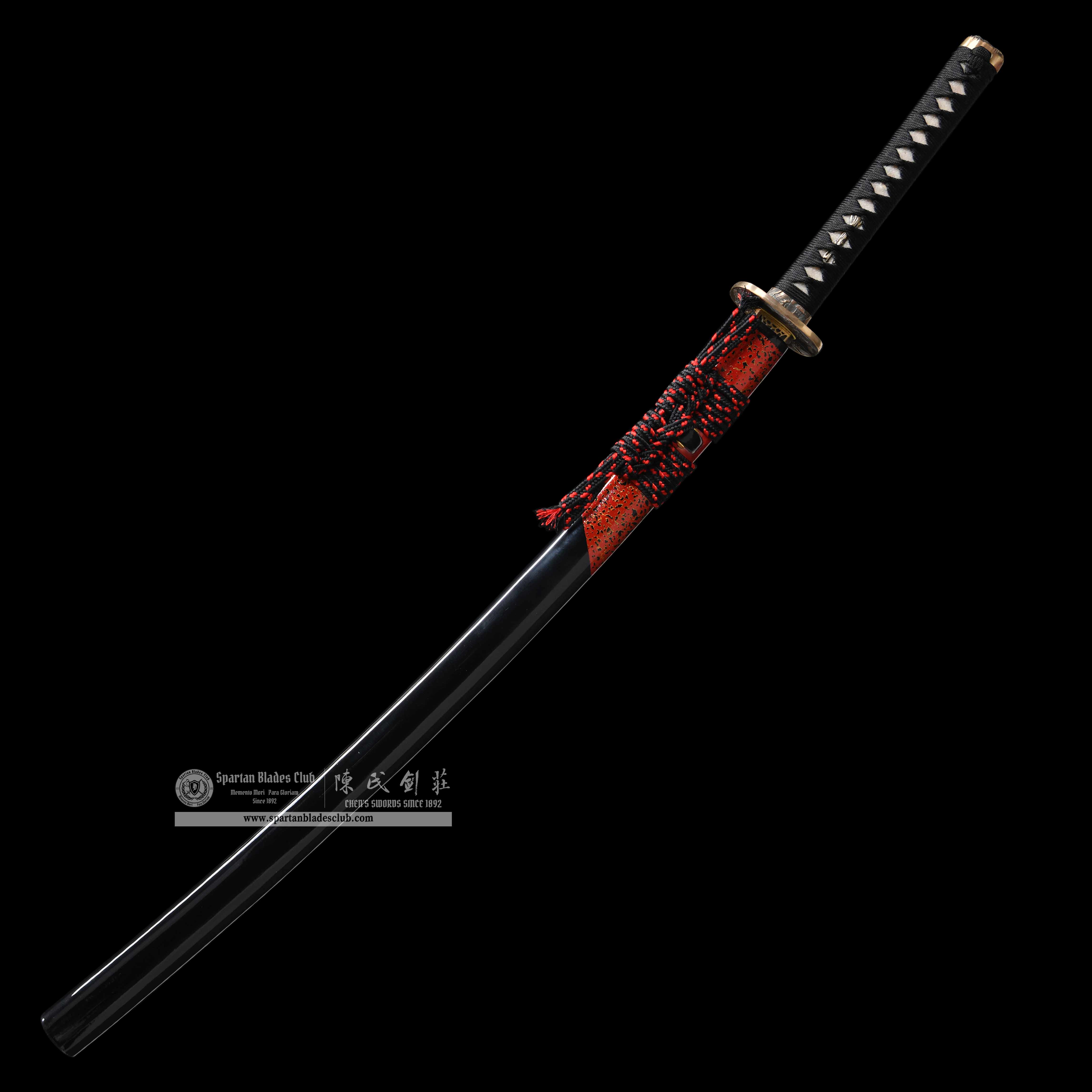 HY62 | Yunchuan Wave - Riding | Katana | Damscus steel | Black&Red | Battle-Ready | Full-tang | Spartan Blades Club | CHEN'S SWORDS 1892 - Spartan Blades Club - 陳氏劍莊1892