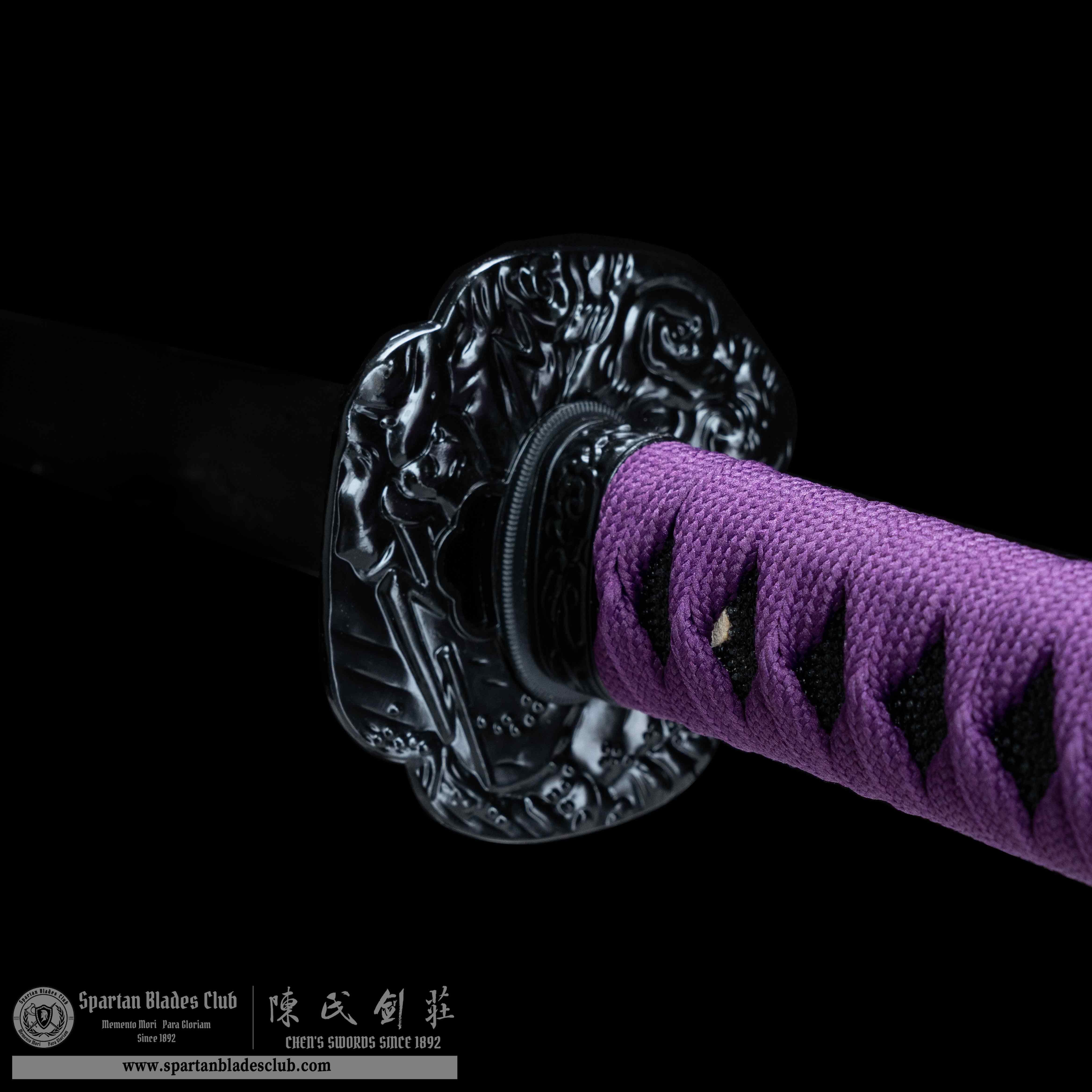 HY61 | Dragon Storm | Katana | Damscus steel | twisted pattern | premium polishing | Black&Purple | Loong(Chinese Dragon) | Battle-Ready | Full-tang | Spartan Blades Club | CHEN'S SWORDS 1892 - Spartan Blades Club - 陳氏劍莊1892