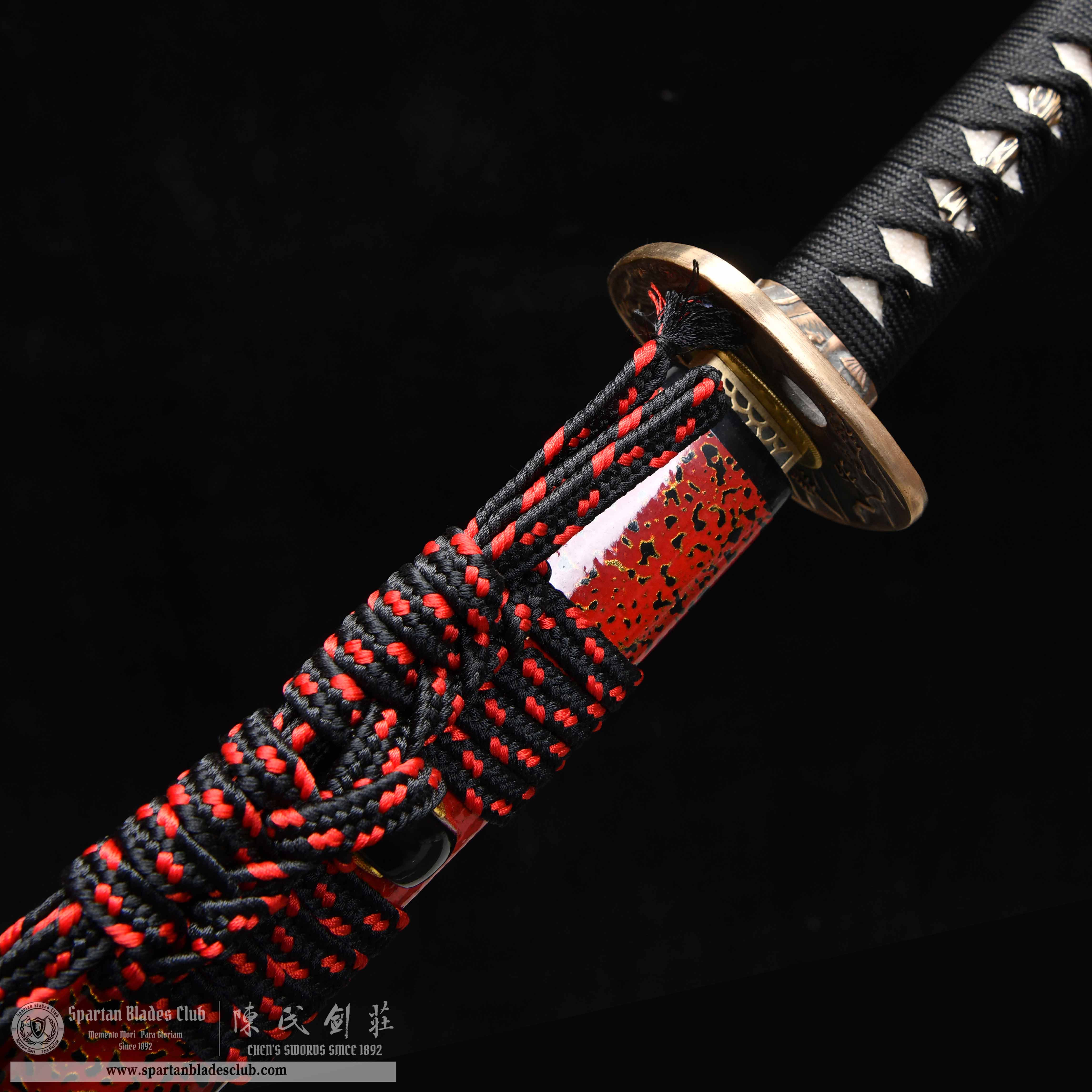 HY62 | Yunchuan Wave - Riding | Katana | Damscus steel | Black&Red | Battle-Ready | Full-tang | Spartan Blades Club | CHEN'S SWORDS 1892 - Spartan Blades Club - 陳氏劍莊1892