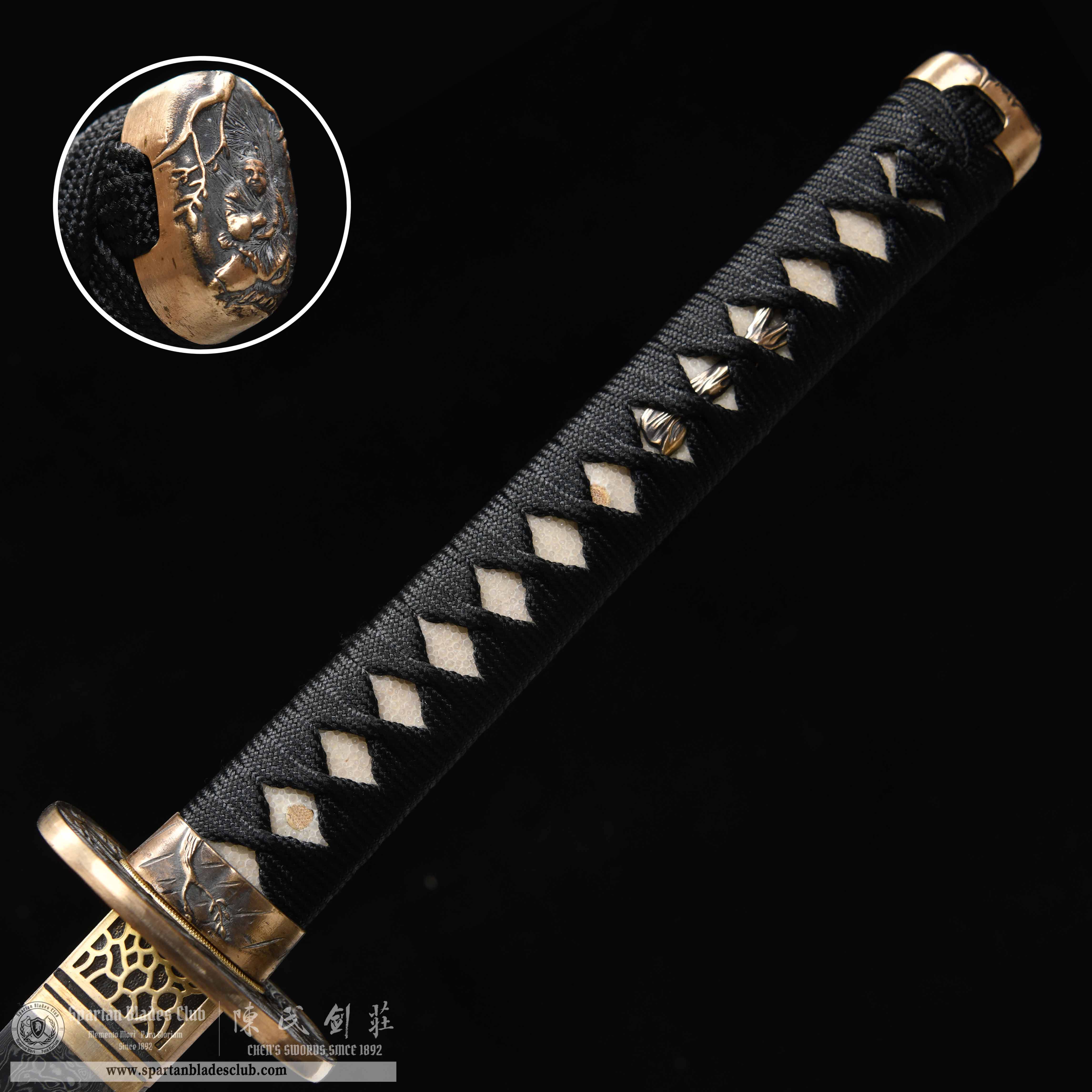 HY62 | Yunchuan Wave - Riding | Katana | Damscus steel | Black&Red | Battle-Ready | Full-tang | Spartan Blades Club | CHEN'S SWORDS 1892 - Spartan Blades Club - 陳氏劍莊1892