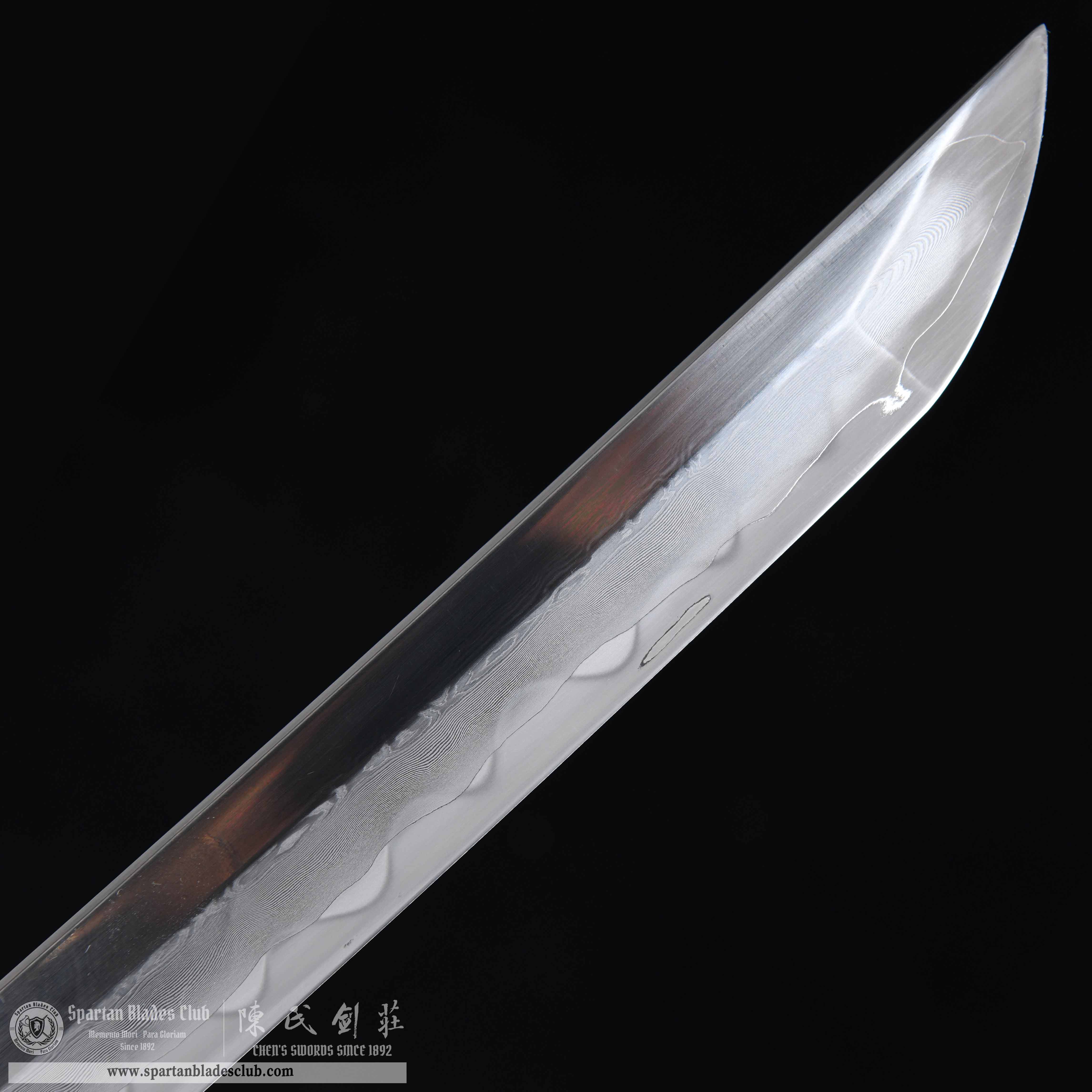 HY63 | Shattered Gold - Flow Shadow | Katana | T10 steel wrapped in Damascus steel | clay-tempered | real hamon | Honsanmai | Black&Blue&golden | gold foil | Battle-Ready | Full-tang | Spartan Blades Club | CHEN'S SWORDS 1892 - Spartan Blades Club - 陳氏劍莊1892