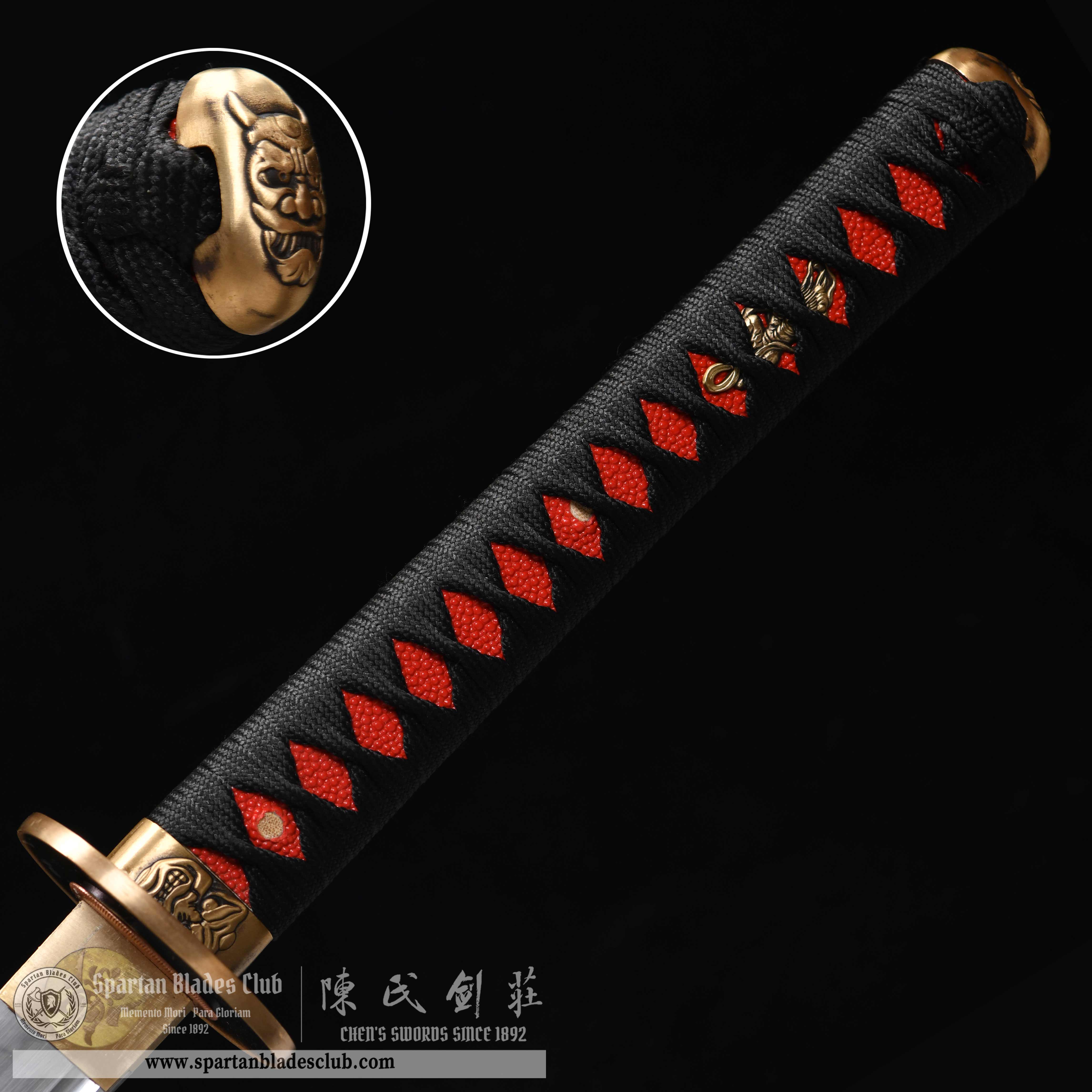 HY67 | Nezha | Katana | T10 steel | Clay-tempered | Real Hamon | Black&Red&Silvery | Battle-Ready | Full-tang | Spartan Blades Club | CHEN'S SWORDS 1892 - Spartan Blades Club - 陳氏劍莊1892