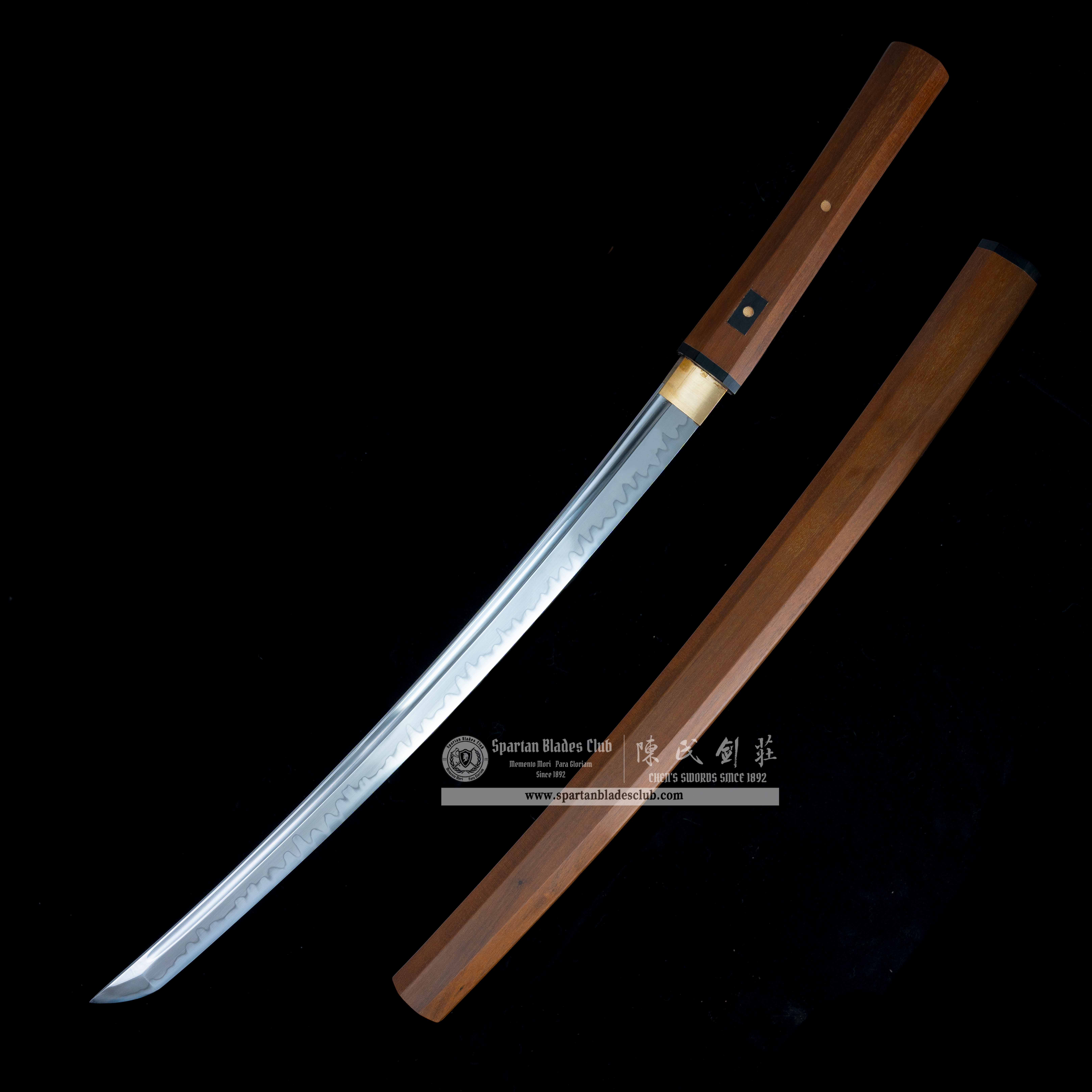 HY65 | IPE Soul Daisho Set | Katana | Wakizashi | Tanto | T10 steel | Clay-tempered | Real Hamon | Brown | Ray-skin | Battle-Ready | Full-tang | Spartan Blades Club | CHEN'S SWORDS 1892 - Spartan Blades Club - 陳氏劍莊1892