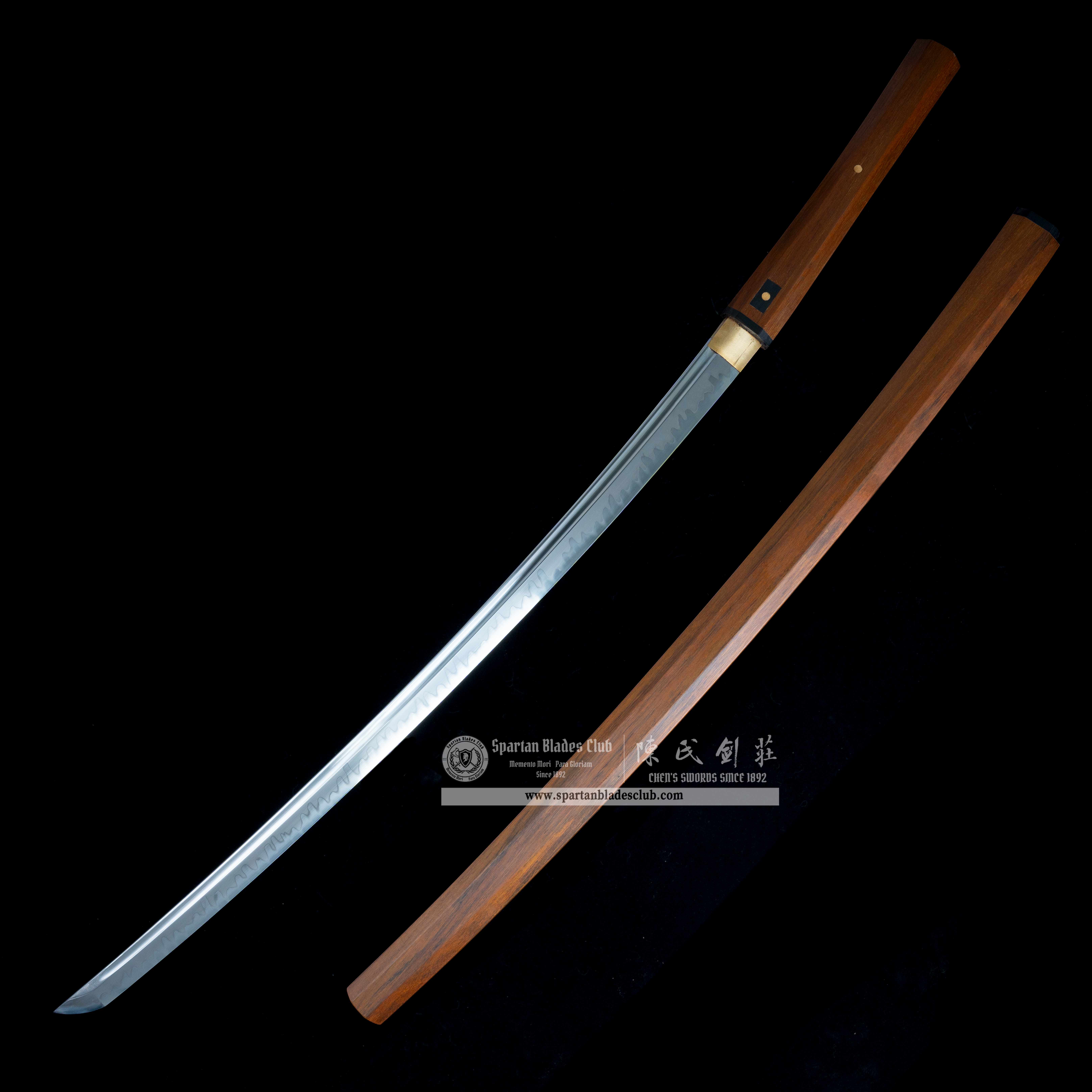 HY65 | IPE Soul Daisho Set | Katana | Wakizashi | Tanto | T10 steel | Clay-tempered | Real Hamon | Brown | Ray-skin | Battle-Ready | Full-tang | Spartan Blades Club | CHEN'S SWORDS 1892 - Spartan Blades Club - 陳氏劍莊1892