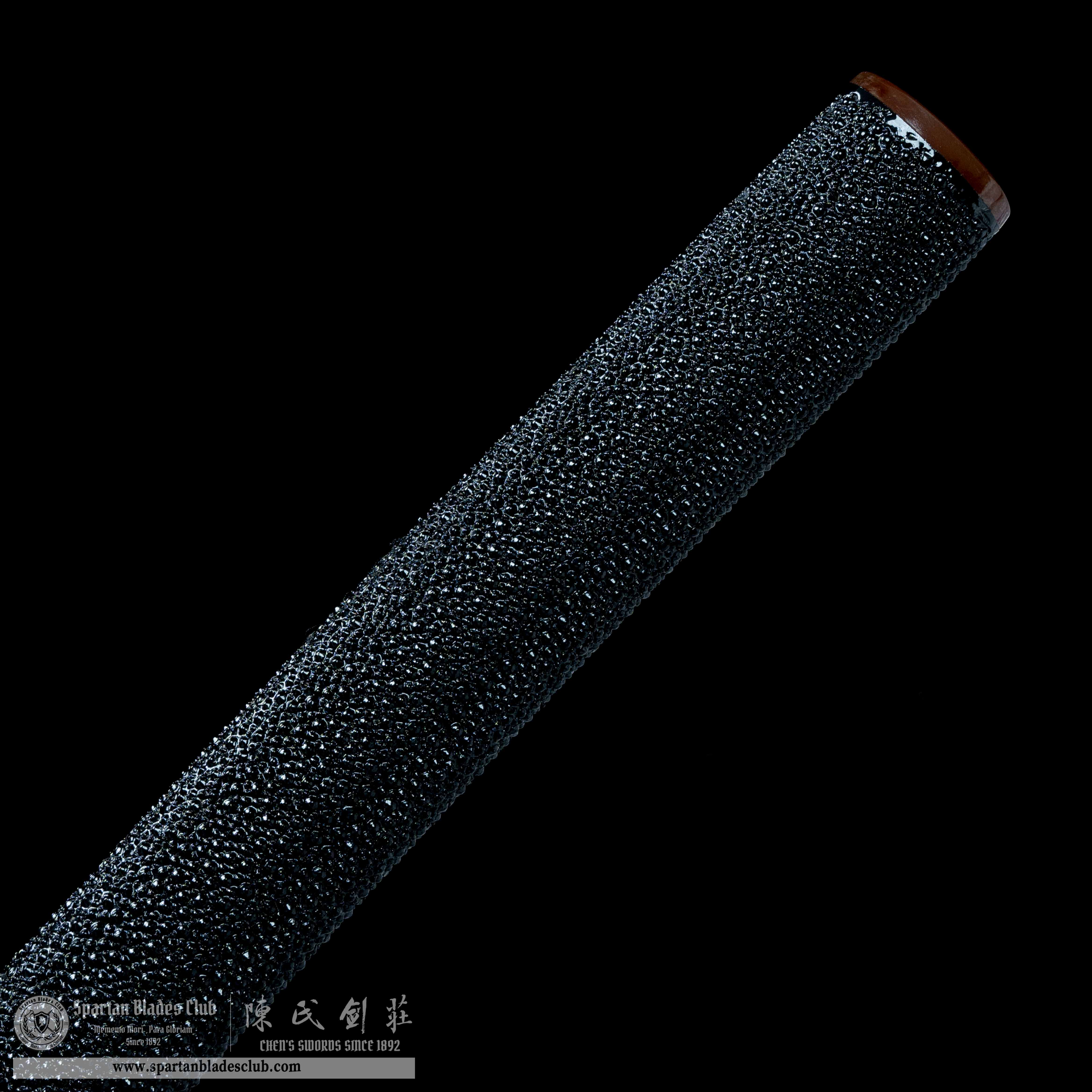 HY64 | Black Pearl | Katana | T10 steel | Clay-tempered | Real Hamon | Black|Ray-skin | Battle-Ready | Full-tang | Spartan Blades Club | CHEN'S SWORDS 1892 - Spartan Blades Club