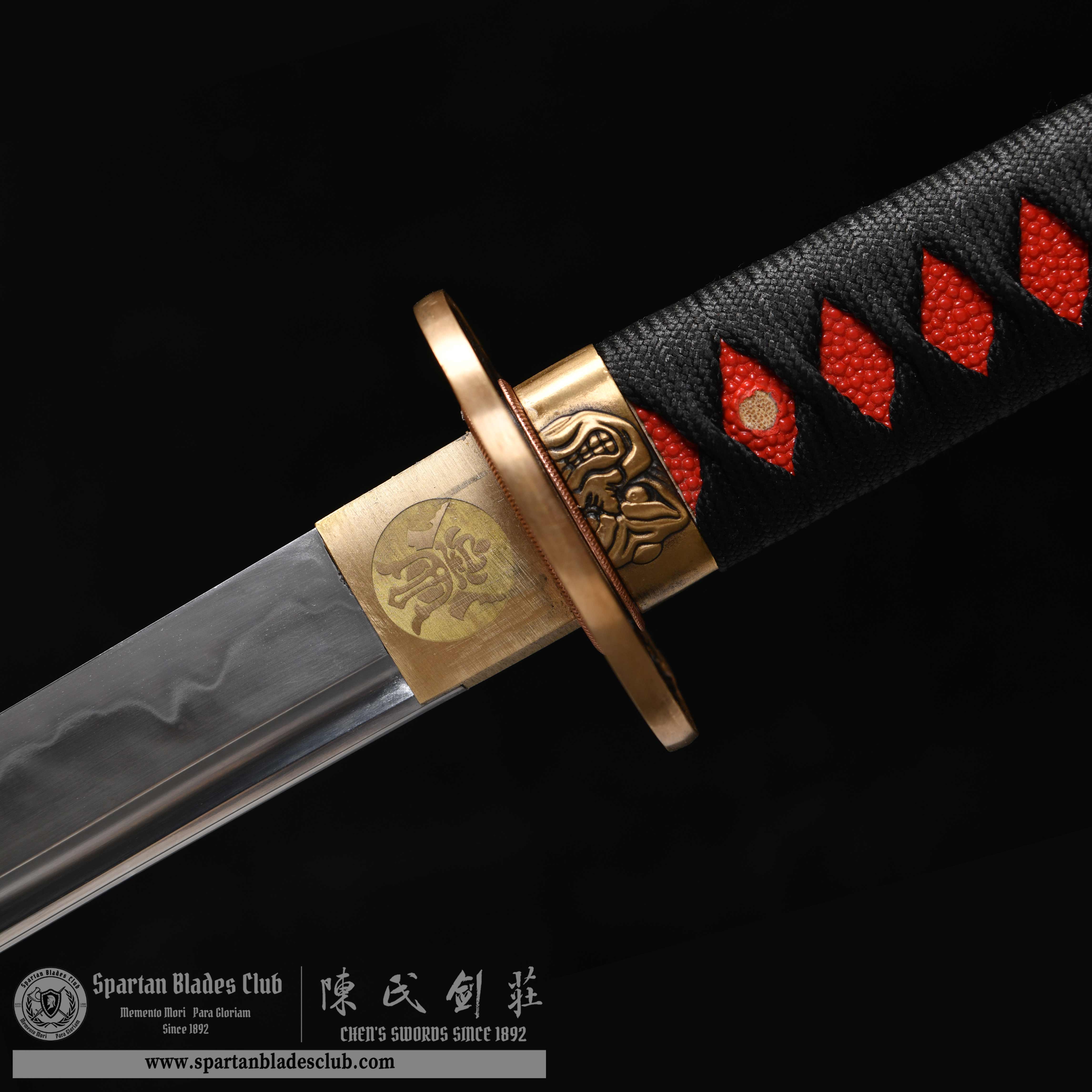 HY67 | Nezha | Katana | T10 steel | Clay-tempered | Real Hamon | Black&Red&Silvery | Battle-Ready | Full-tang | Spartan Blades Club | CHEN'S SWORDS 1892 - Spartan Blades Club - 陳氏劍莊1892