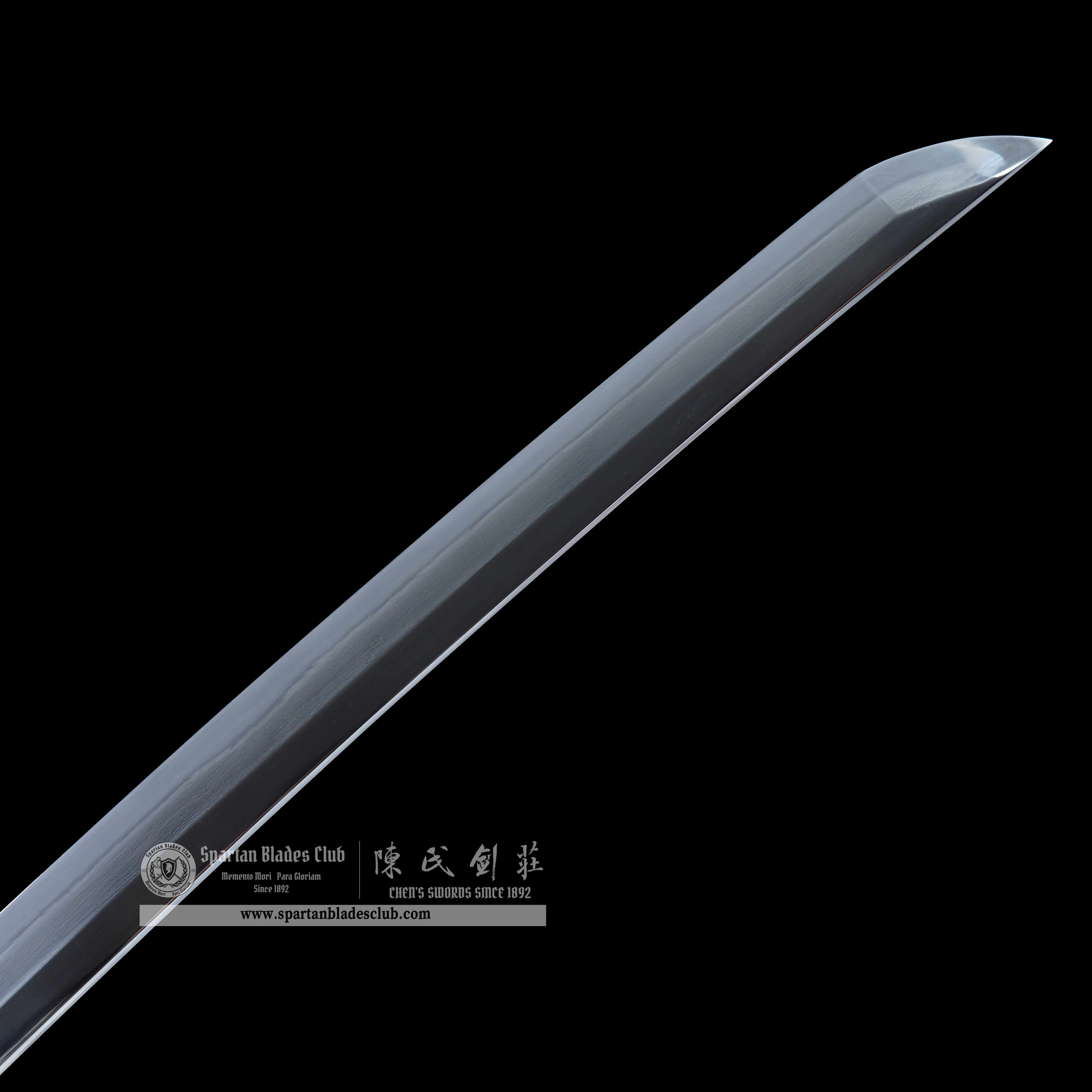 HY66 | Moloong Samurai | Katana | Honsanmai structure blade | Damascus steel wrapped in T10 steel | Premium Hand-polishing | Black&golden | Flower&Loong(Chinese Dragon) | Maki-e | Battle-Ready | Full-tang | Spartan Blades Club | CHEN'S SWORDS 1892 - Spartan Blades Club - 陳氏劍莊1892