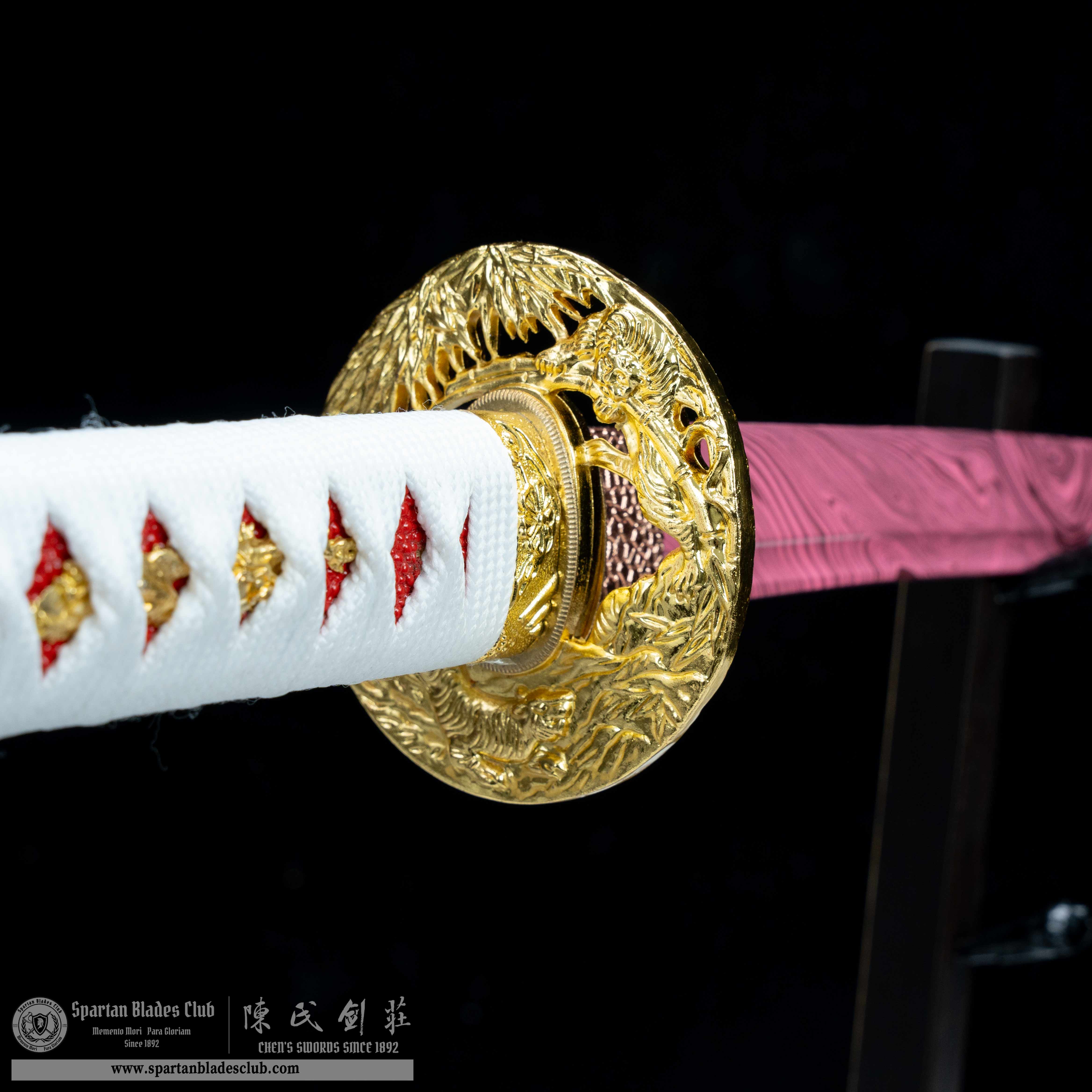 HY69 | Yami Sakura Samurai | Katana | Carbon steel | Watermark Pattern |  Pink | Full-tang | Spartan Blades Club | CHEN'S SWORDS 1892 - Spartan Blades Club - 陳氏劍莊1892