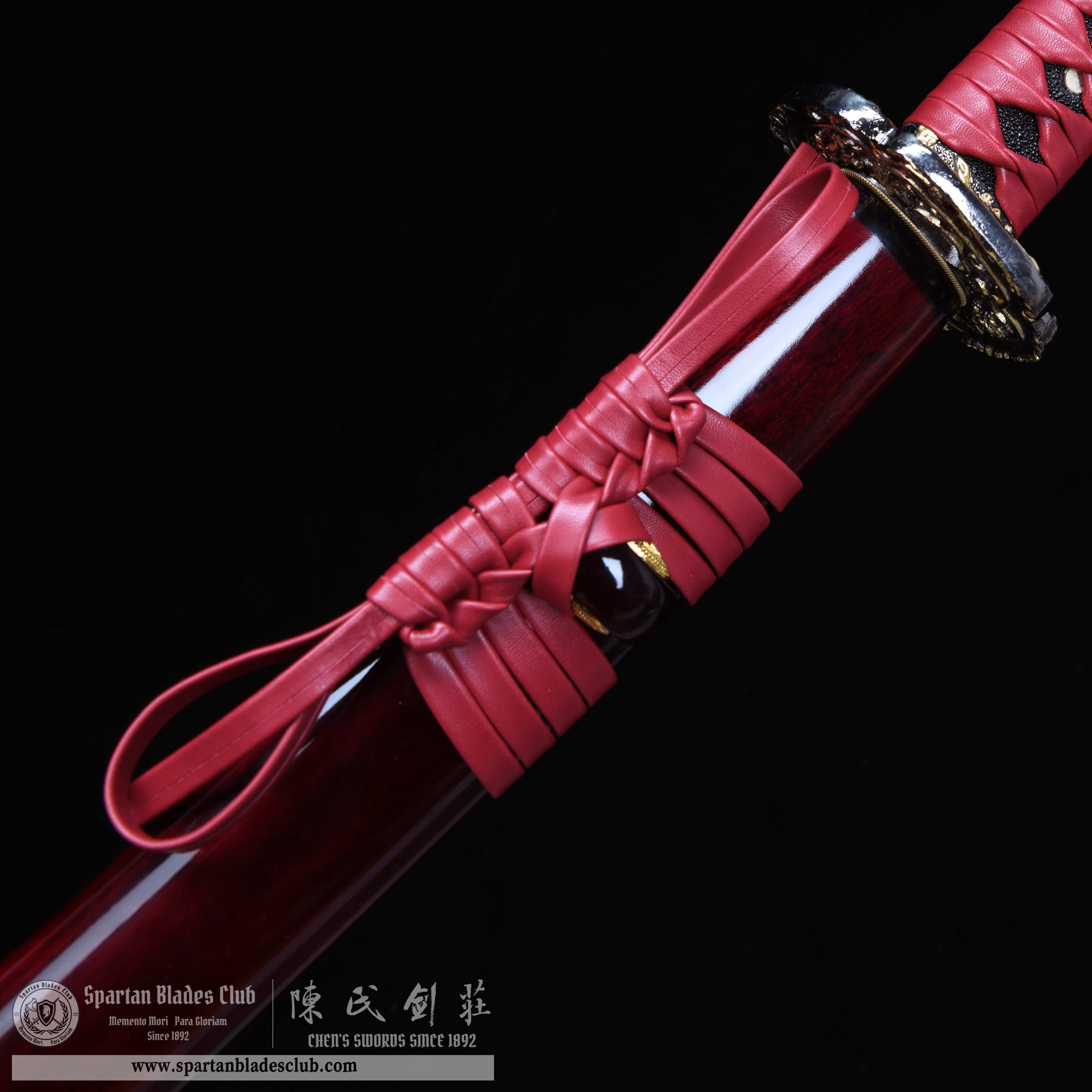 HY71 | Zhu Hua Samurai | Katana | T10 steel | Clay-tempered | Real Hamon | Red&Black | Battle-Ready | Full-tang | Spartan Blades Club | CHEN'S SWORDS 1892 - Spartan Blades Club - 陳氏劍莊1892