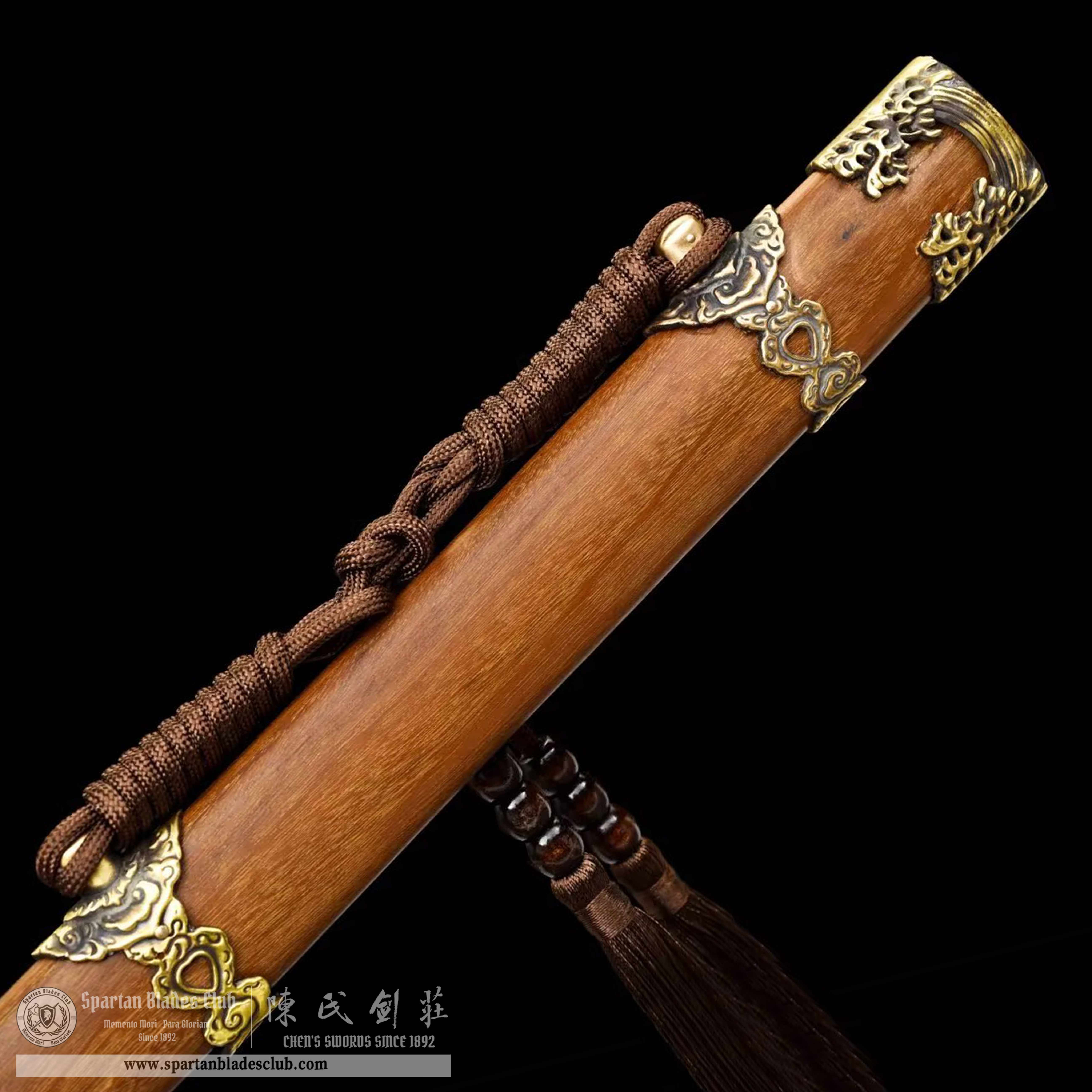 TL01 | Cloud - Hidden Golden Dragon | DAO | Damascus steel | Loong(Chinese Dragon) |  brown&golden | Battle-Ready | Full-tang | Spartan Blades Club | CHEN'S SWORDS 1892 - Spartan Blades Club - 陳氏劍莊1892