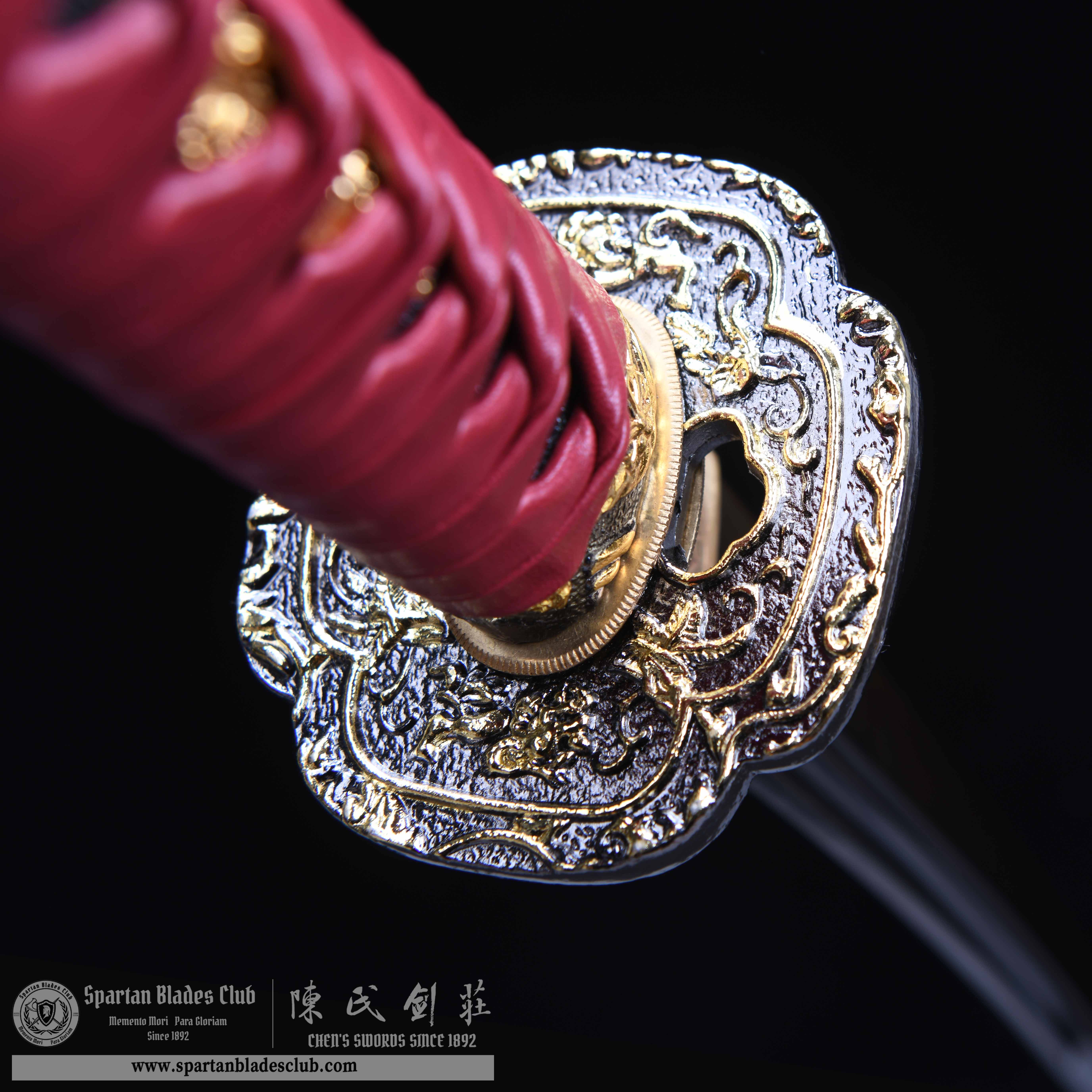 HY71 | Zhu Hua Samurai | Katana | T10 steel | Clay-tempered | Real Hamon | Red&Black | Battle-Ready | Full-tang | Spartan Blades Club | CHEN'S SWORDS 1892 - Spartan Blades Club - 陳氏劍莊1892