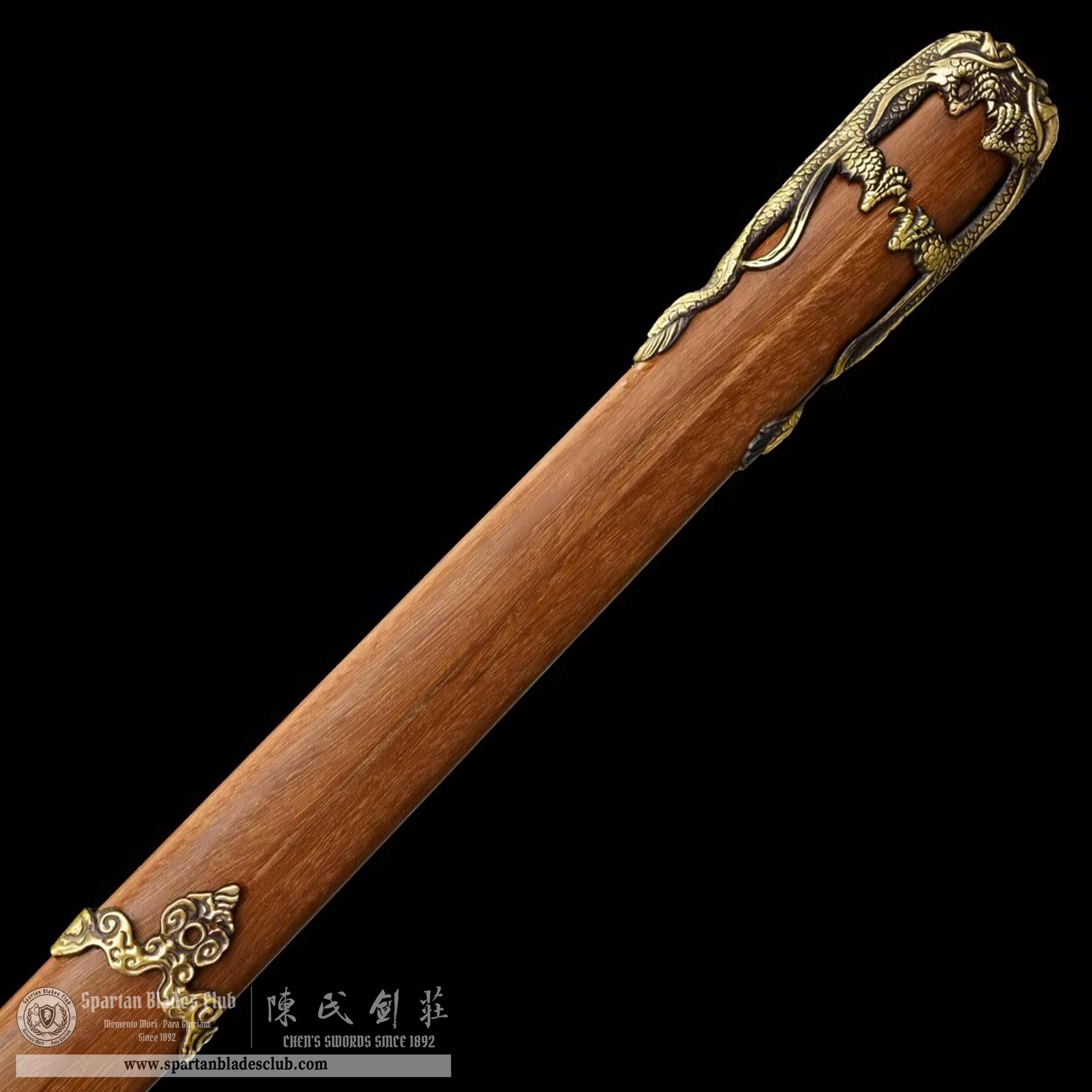 TL01 | Cloud - Hidden Golden Dragon | DAO | Damascus steel | Loong(Chinese Dragon) |  brown&golden | Battle-Ready | Full-tang | Spartan Blades Club | CHEN'S SWORDS 1892 - Spartan Blades Club - 陳氏劍莊1892