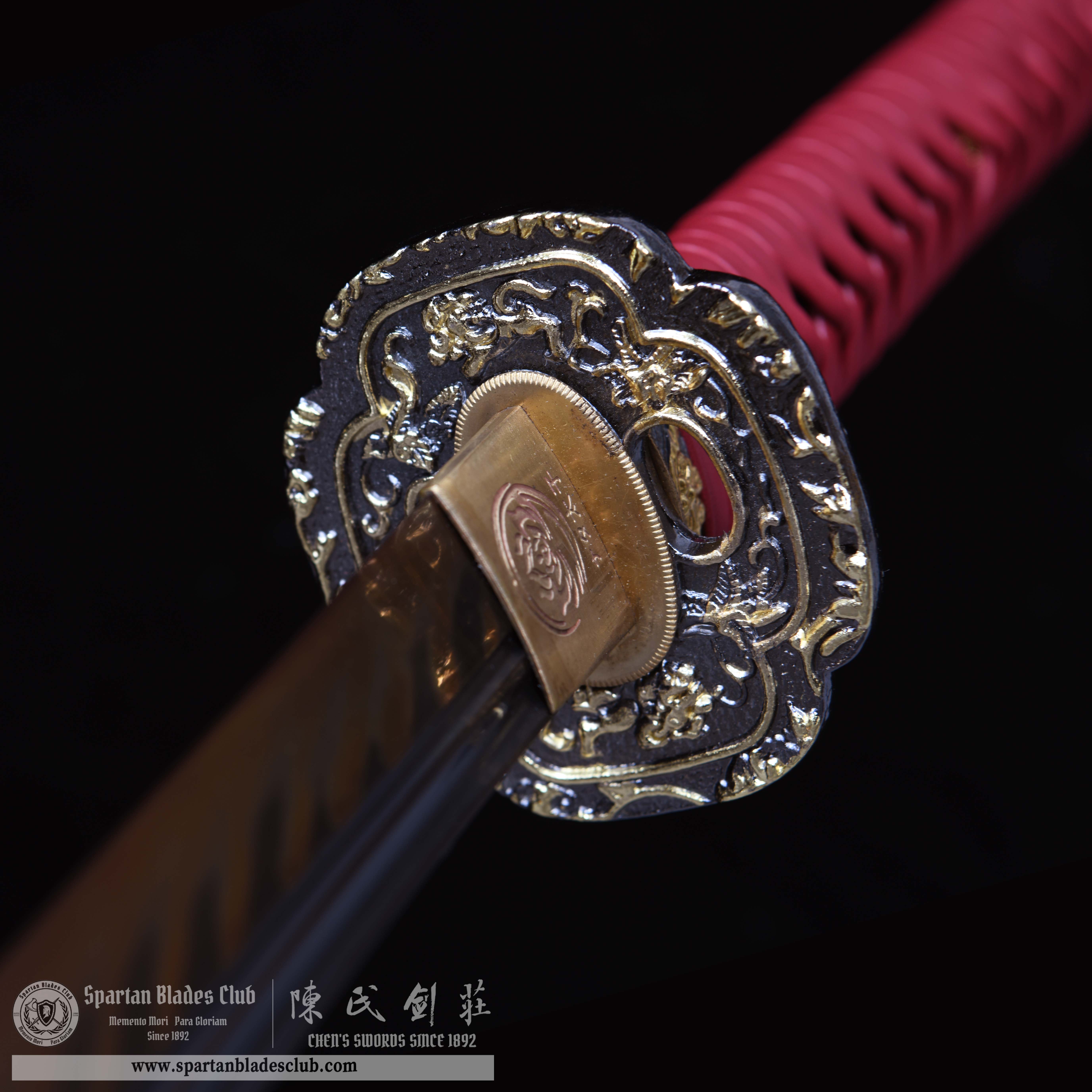 HY71 | Zhu Hua Samurai | Katana | T10 steel | Clay-tempered | Real Hamon | Red&Black | Battle-Ready | Full-tang | Spartan Blades Club | CHEN'S SWORDS 1892 - Spartan Blades Club - 陳氏劍莊1892