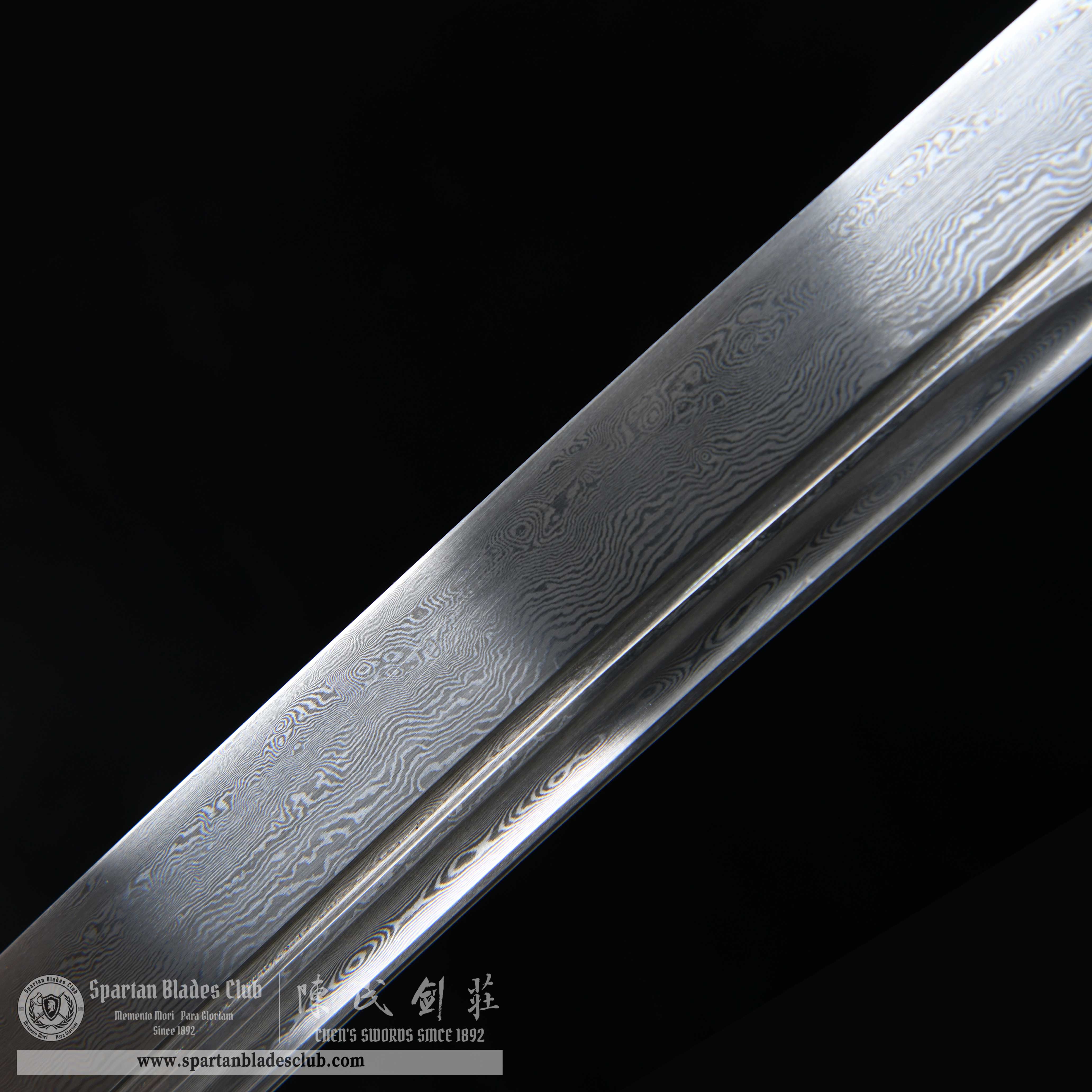 HY72 | Tong Hua Qing Dao | Qing Dao | Damascus steel | brown | flower | Battle-Ready | Full-tang | Spartan Blades Club | CHEN'S SWORDS 1892 - Spartan Blades Club - 陳氏劍莊1892