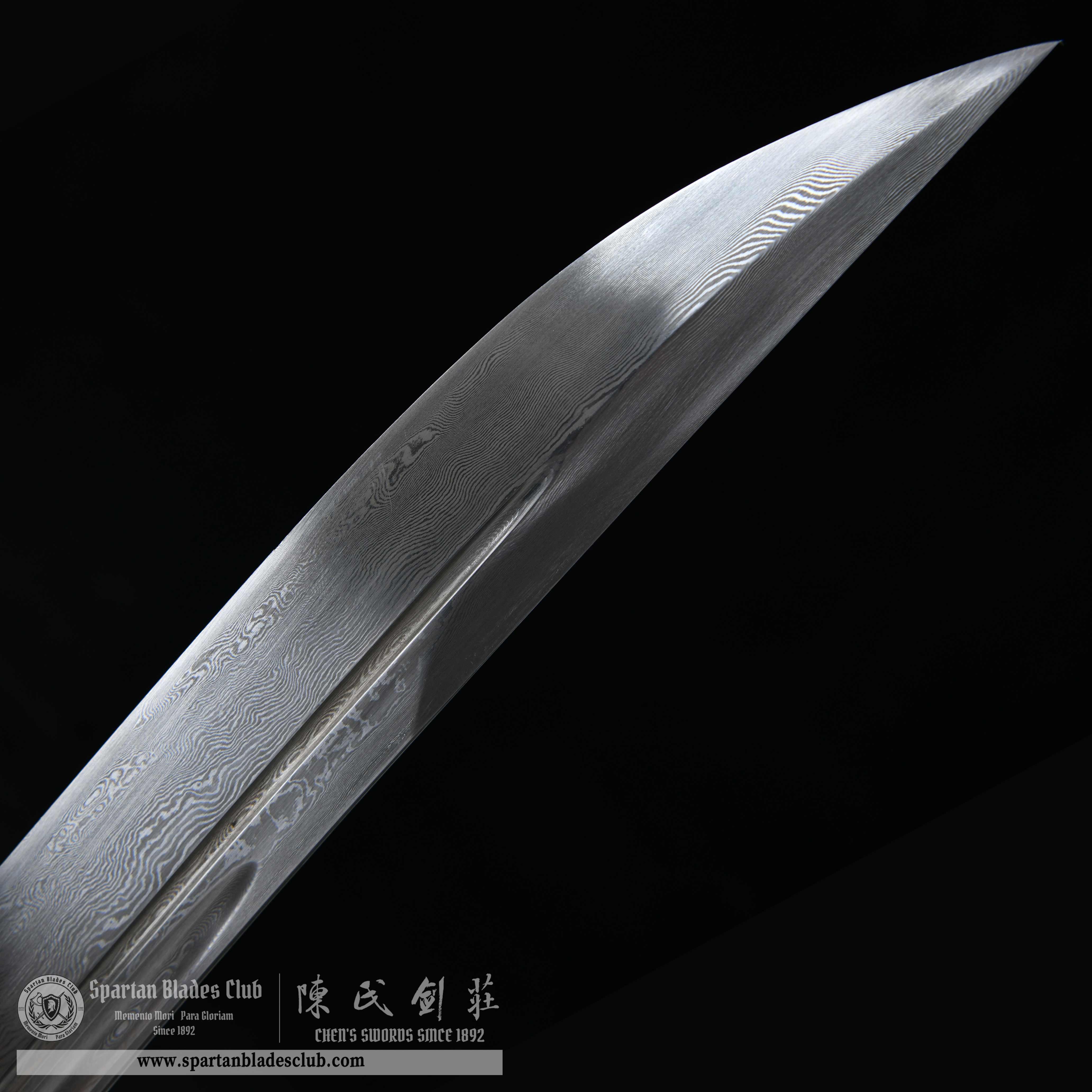 HY72 | Tong Hua Qing Dao | Qing Dao | Damascus steel | brown | flower | Battle-Ready | Full-tang | Spartan Blades Club | CHEN'S SWORDS 1892 - Spartan Blades Club - 陳氏劍莊1892