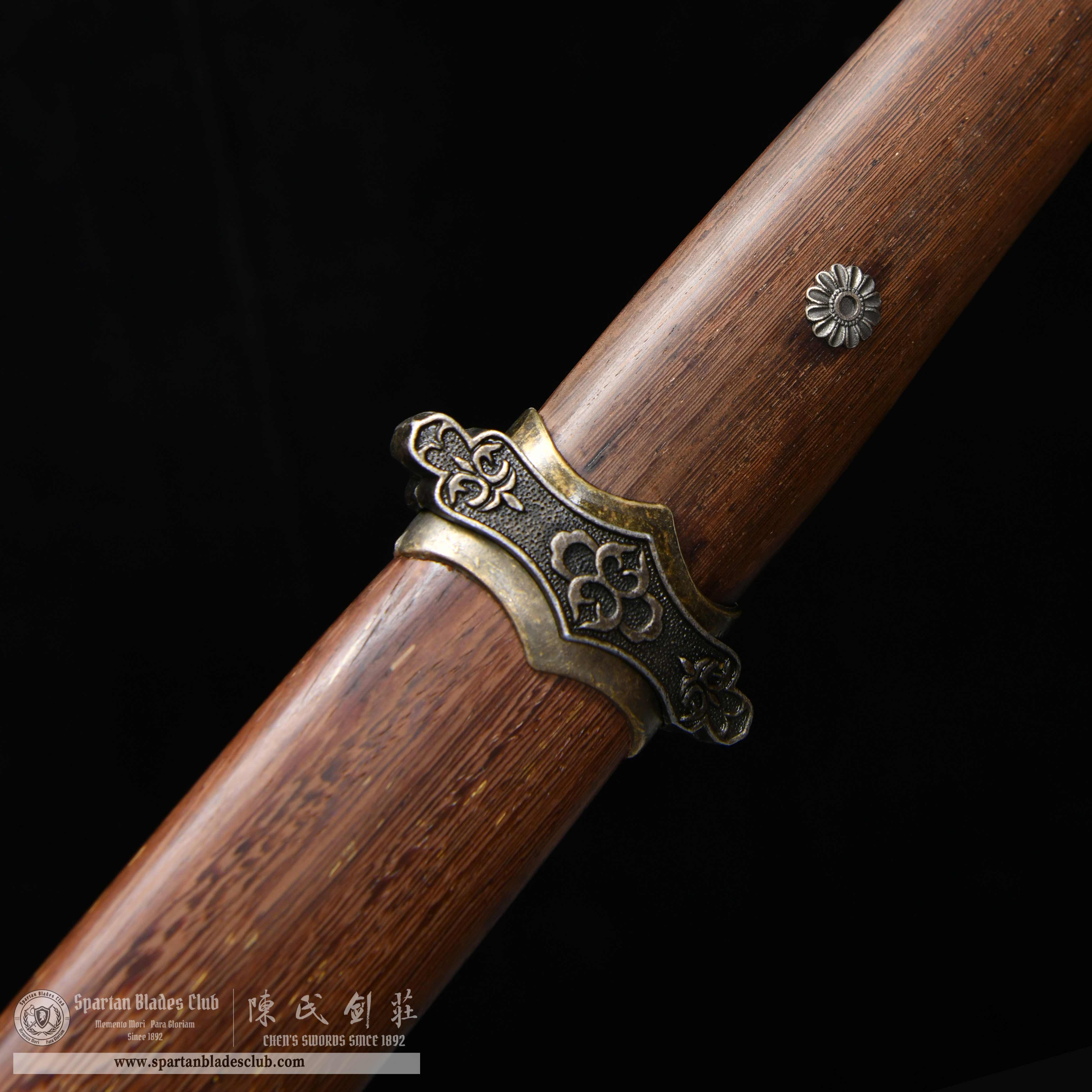 HY74 | Shuang Hua Jian | Chinese Sword(Tang JIAN Sword) | 1095 carbon steel | Clay-tempered | Real Hamon | Brown | Battle-Ready | Full-tang | Spartan Blades Club | CHEN'S SWORDS 1892 - Spartan Blades Club - 陳氏劍莊1892