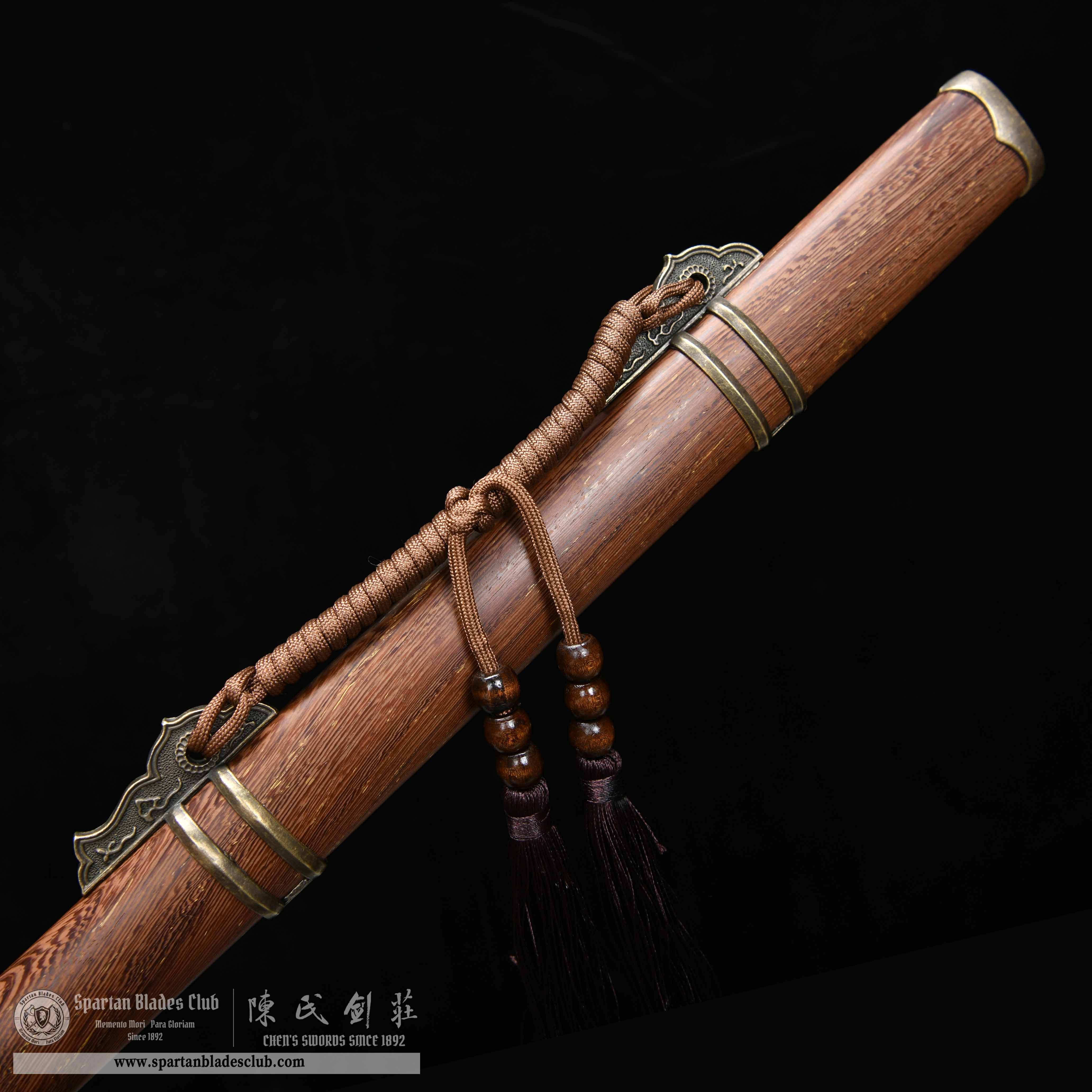 HY74 | Shuang Hua Jian | Chinese Sword(Tang JIAN Sword) | 1095 carbon steel | Clay-tempered | Real Hamon | Brown | Battle-Ready | Full-tang | Spartan Blades Club | CHEN'S SWORDS 1892 - Spartan Blades Club - 陳氏劍莊1892