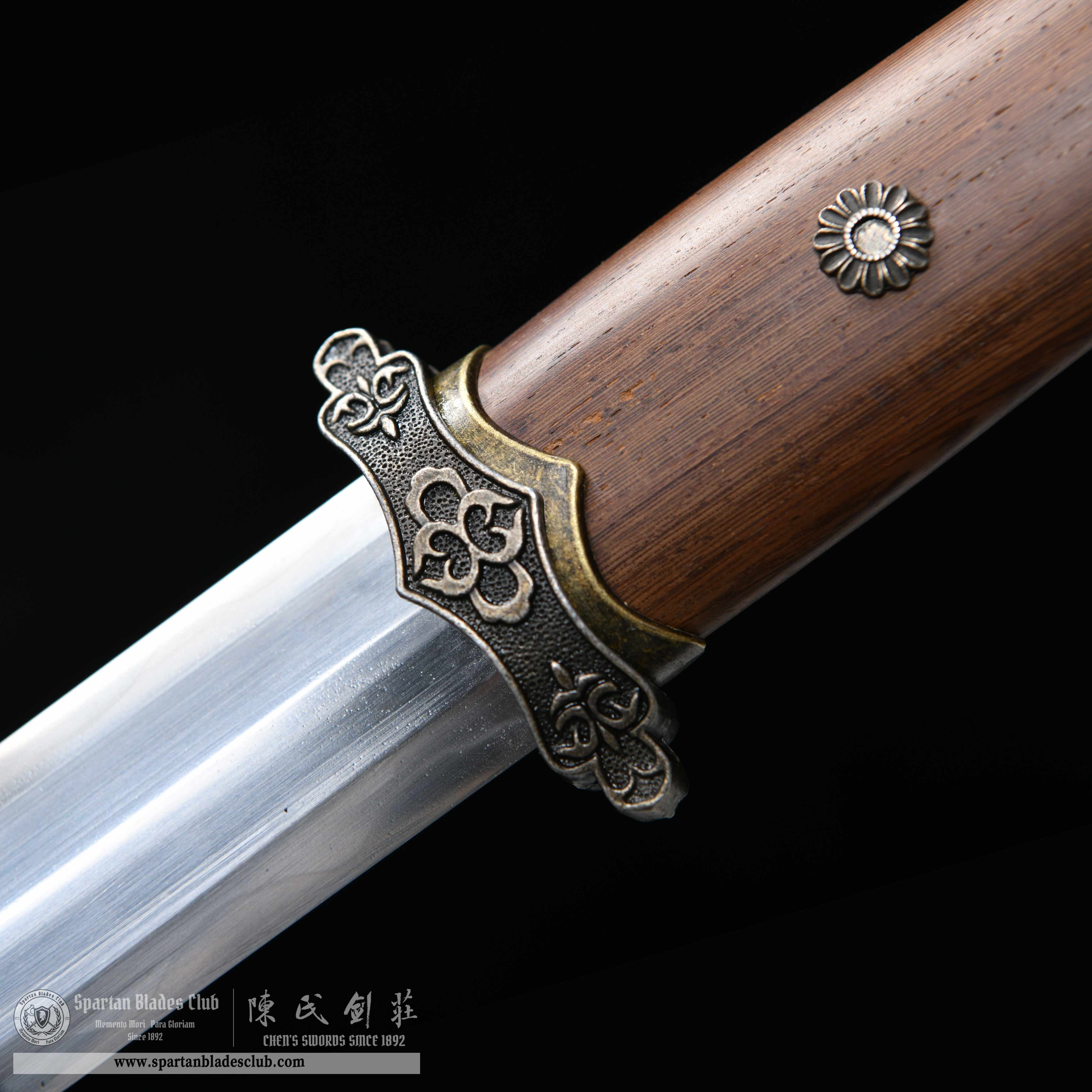 HY74 | Shuang Hua Jian | Chinese Sword(Tang JIAN Sword) | 1095 carbon steel | Clay-tempered | Real Hamon | Brown | Battle-Ready | Full-tang | Spartan Blades Club | CHEN'S SWORDS 1892 - Spartan Blades Club - 陳氏劍莊1892