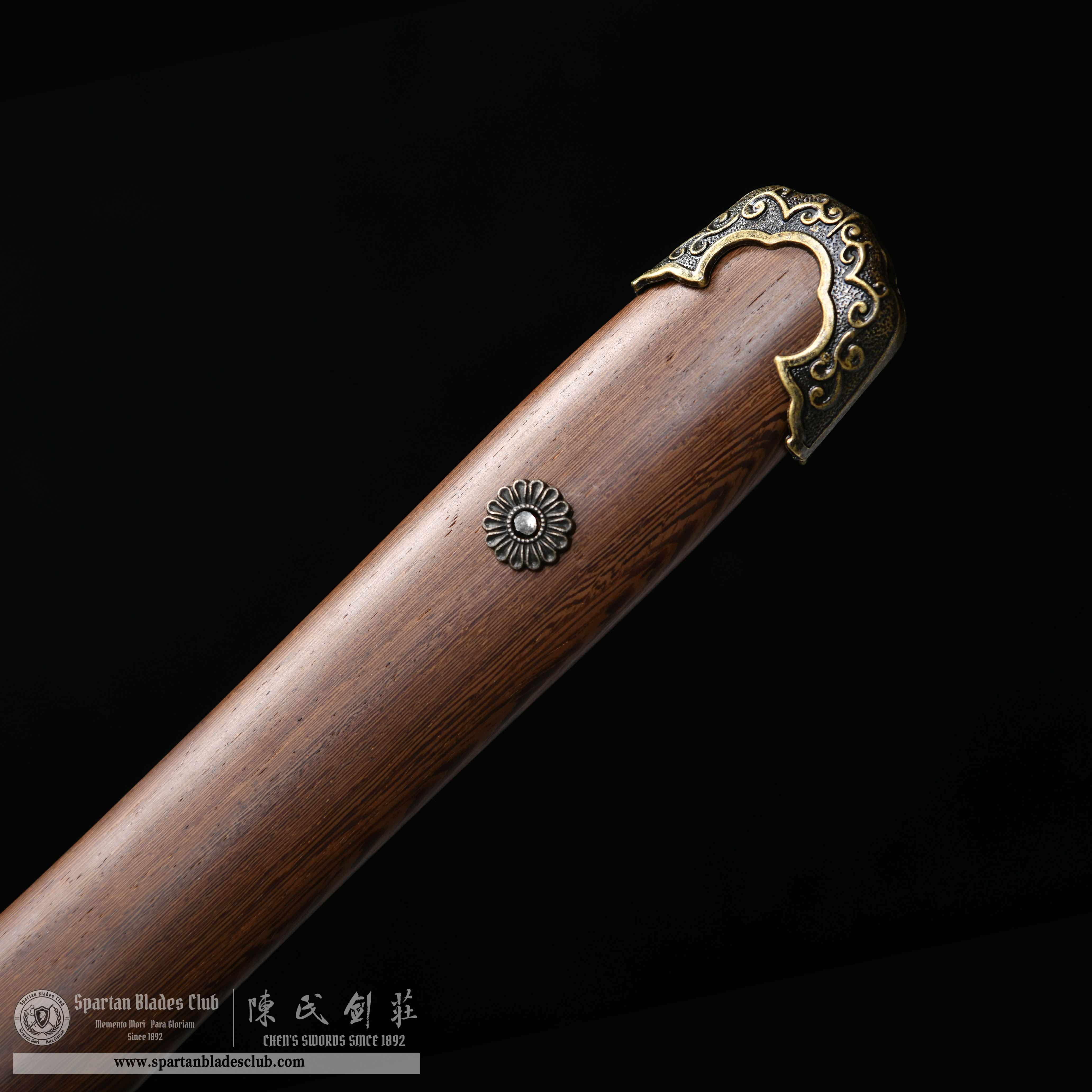 HY74 | Shuang Hua Jian | Chinese Sword(Tang JIAN Sword) | 1095 carbon steel | Clay-tempered | Real Hamon | Brown | Battle-Ready | Full-tang | Spartan Blades Club | CHEN'S SWORDS 1892 - Spartan Blades Club - 陳氏劍莊1892