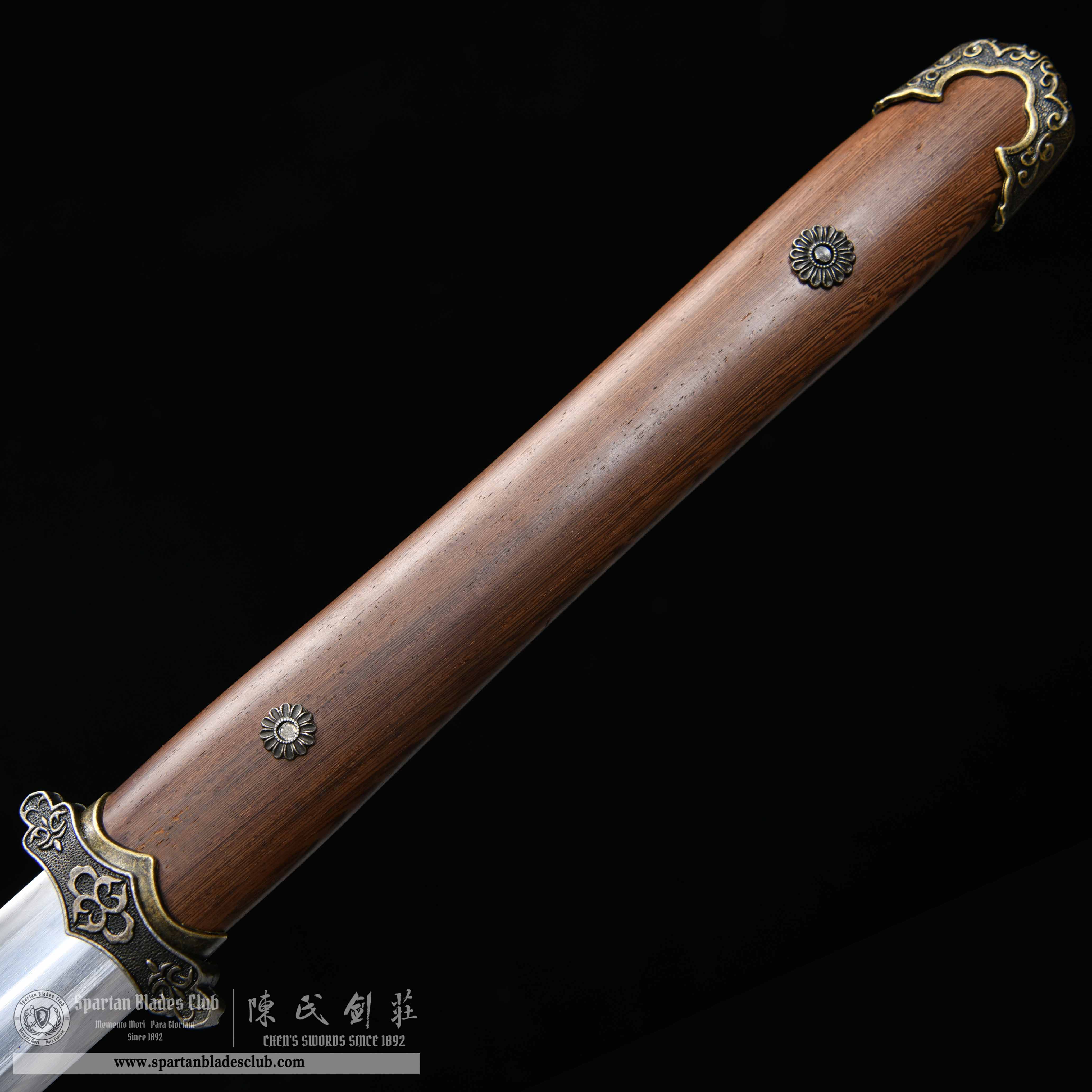 HY74 | Shuang Hua Jian | Chinese Sword(Tang JIAN Sword) | 1095 carbon steel | Clay-tempered | Real Hamon | Brown | Battle-Ready | Full-tang | Spartan Blades Club | CHEN'S SWORDS 1892 - Spartan Blades Club - 陳氏劍莊1892