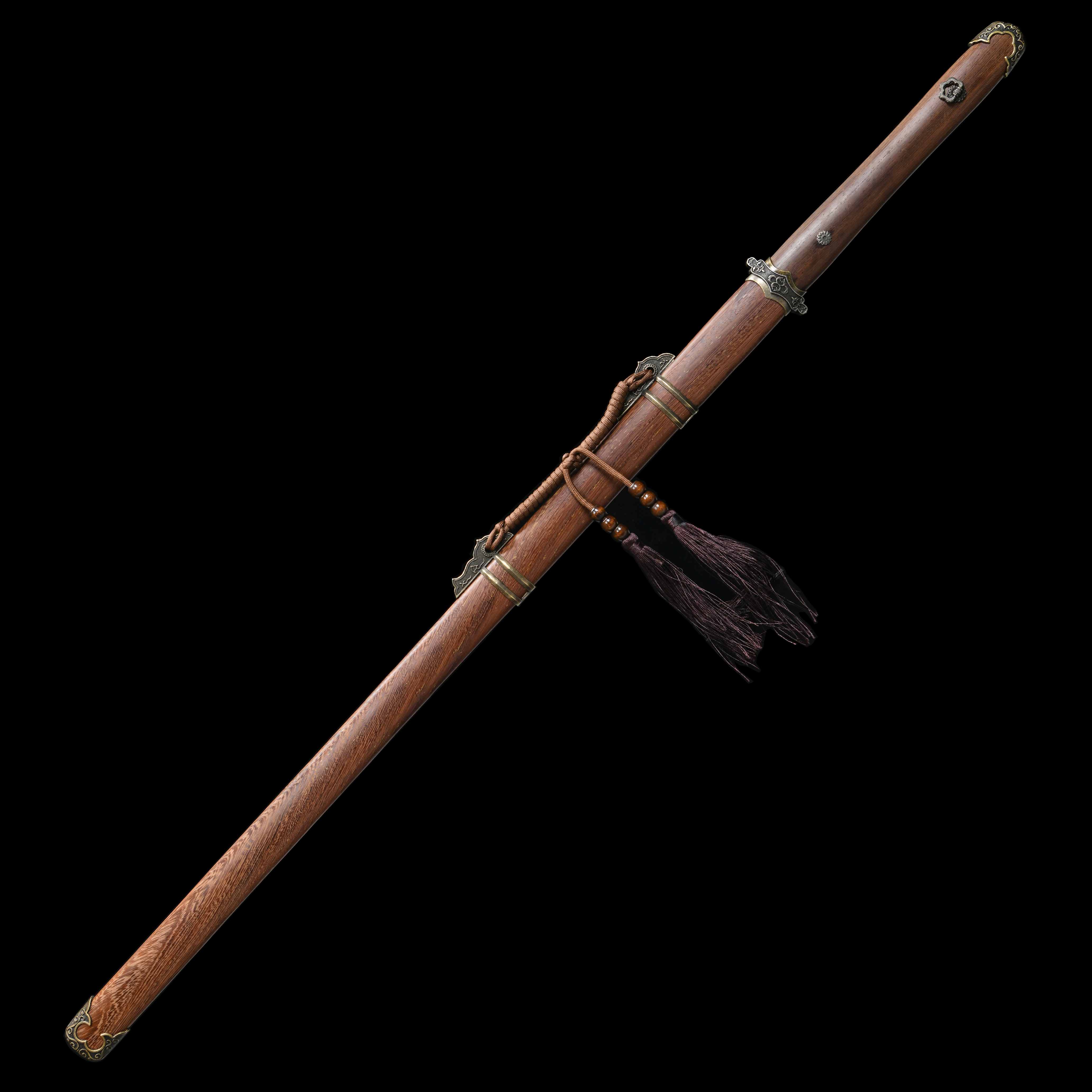 HY74 | Shuang Hua Jian | Chinese Sword(Tang JIAN Sword) | 1095 carbon steel | Clay-tempered | Real Hamon | Brown | Battle-Ready | Full-tang | Spartan Blades Club | CHEN'S SWORDS 1892 - Spartan Blades Club - 陳氏劍莊1892