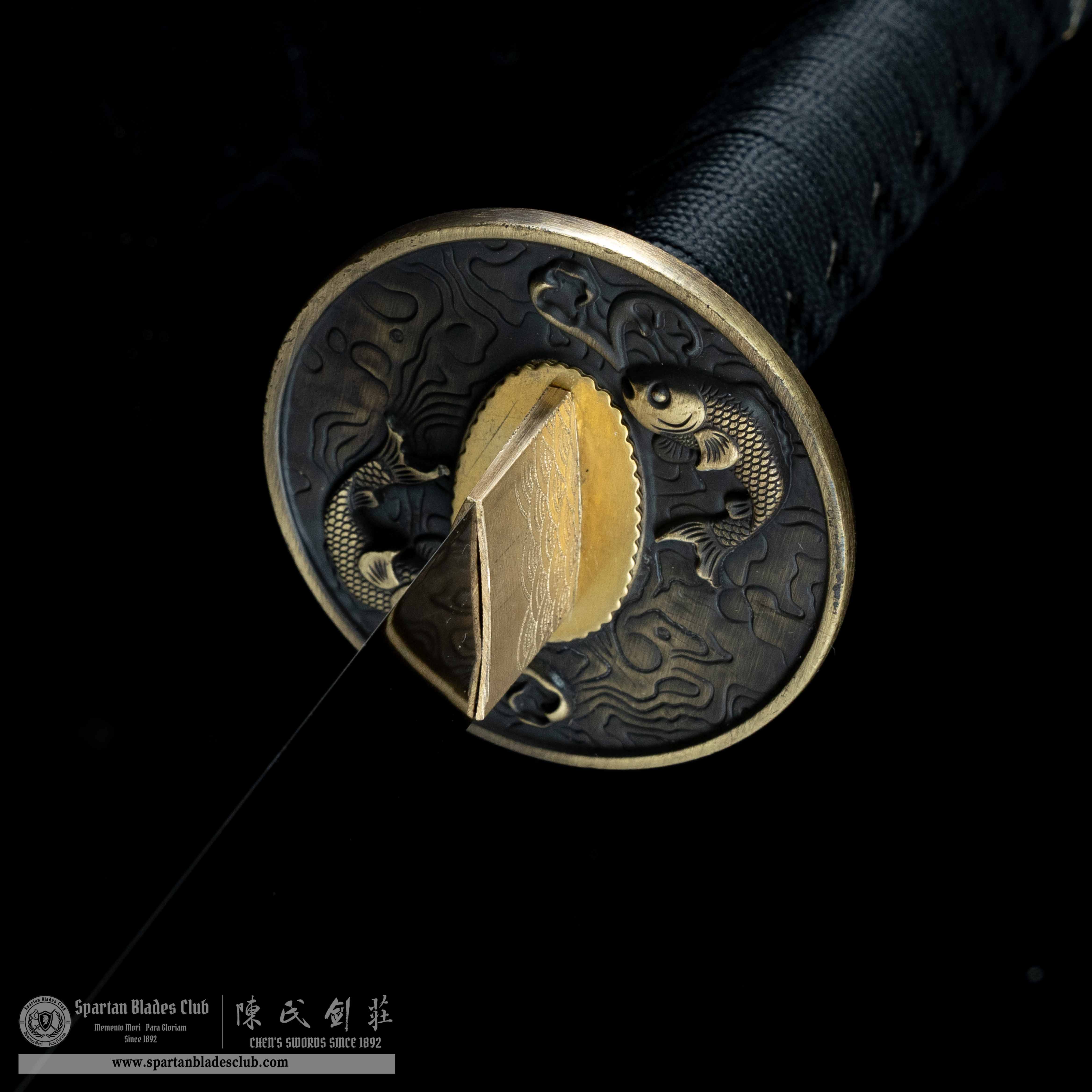 HY76 | Golden Koi Blade | Katana | High carbon steel | heat-colored golden finish | Black&golden | carp | Battle-Ready | Full-tang | Spartan Blades Club | CHEN'S SWORDS 1892 - Spartan Blades Club - 陳氏劍莊1892
