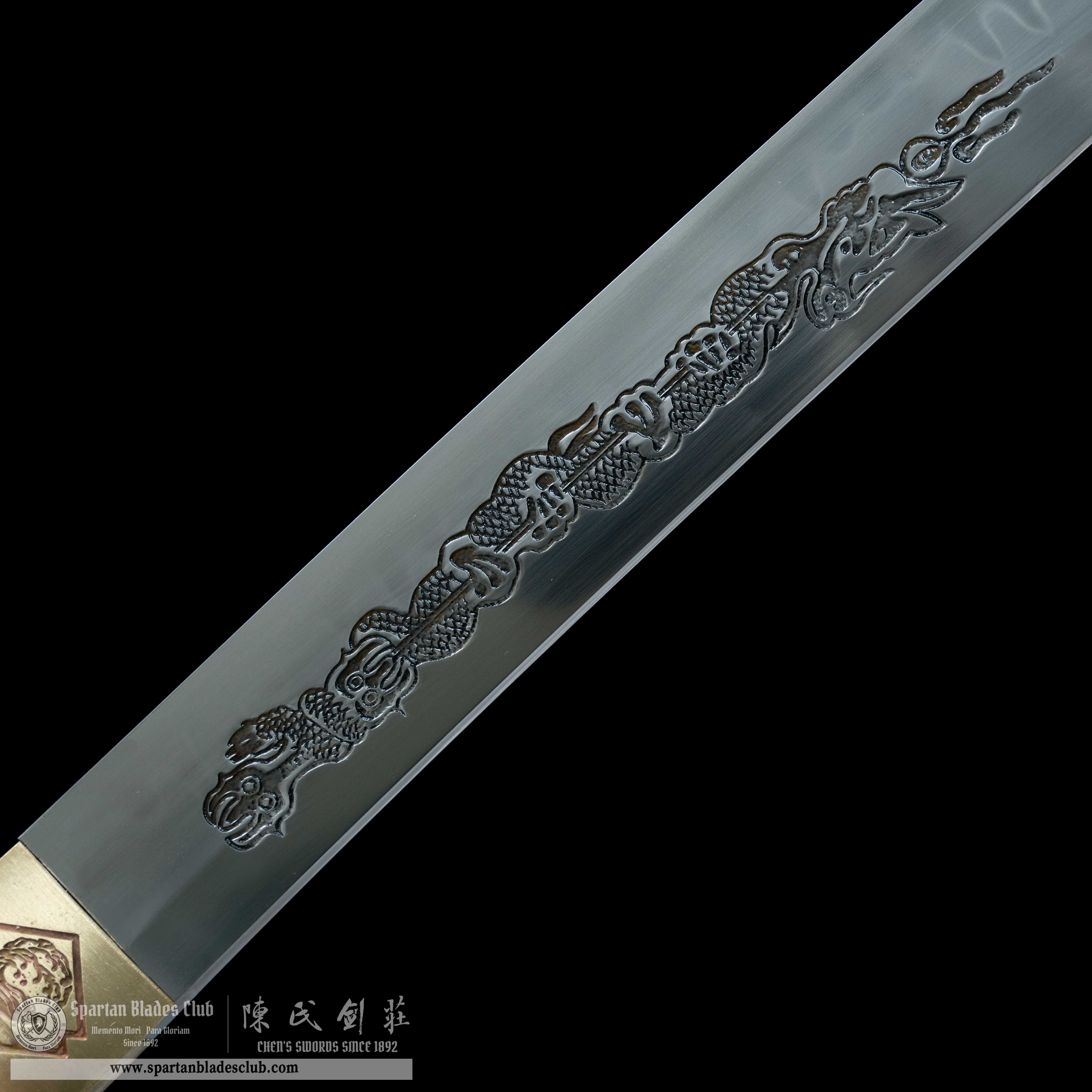 HY77 | Qing Loong Blade | Katana | T10 steel | Clay-tempered | Real Hamon | green | Loong(Chinese Dragon) | Battle-Ready | Full-tang | Spartan Blades Club | CHEN'S SWORDS 1892 - Spartan Blades Club - 陳氏劍莊1892