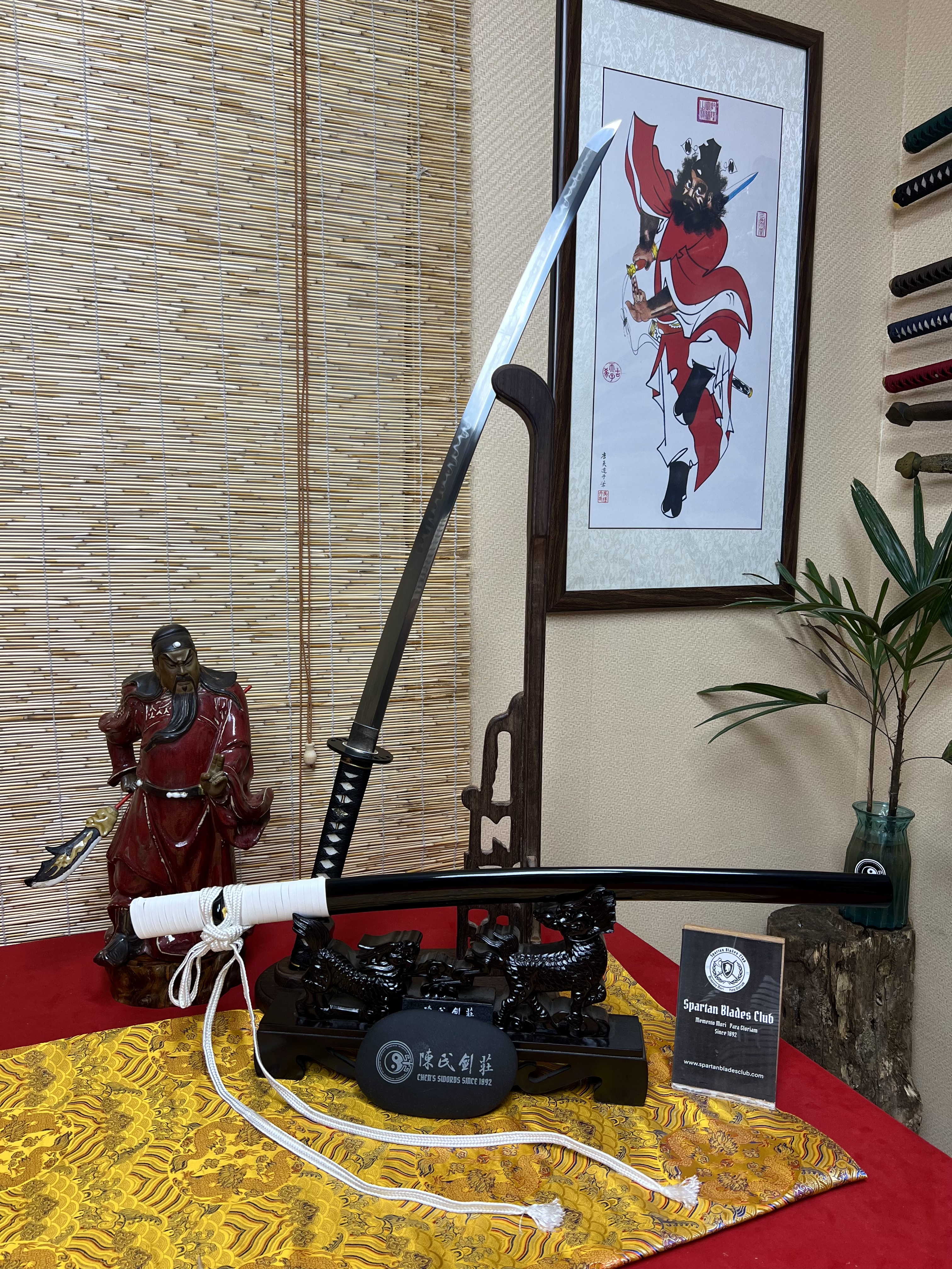 HY99🔥Budd Sword - Kill Bill | Katana | T10 high carbon steel | Clay-tempered Real hamon | Battle-ready | Full-tang | Black White | Spartan Blades Club | CHEN'S SWORDS 1892 - Spartan Blades Club - 陳氏劍莊1892