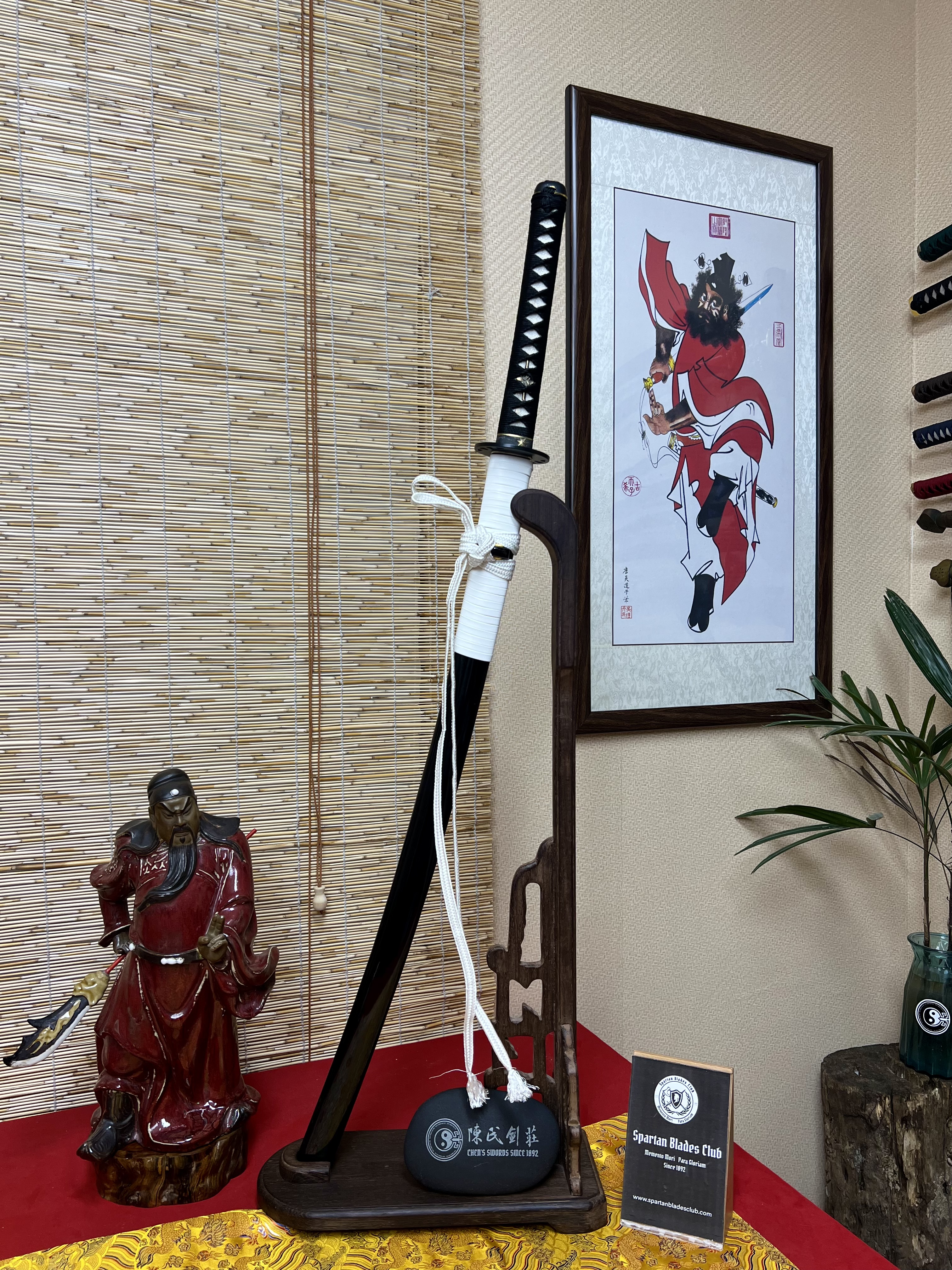 HY99🔥Budd Sword - Kill Bill | Katana | T10 high carbon steel | Clay-tempered Real hamon | Battle-ready | Full-tang | Black White | Spartan Blades Club | CHEN'S SWORDS 1892 - Spartan Blades Club - 陳氏劍莊1892