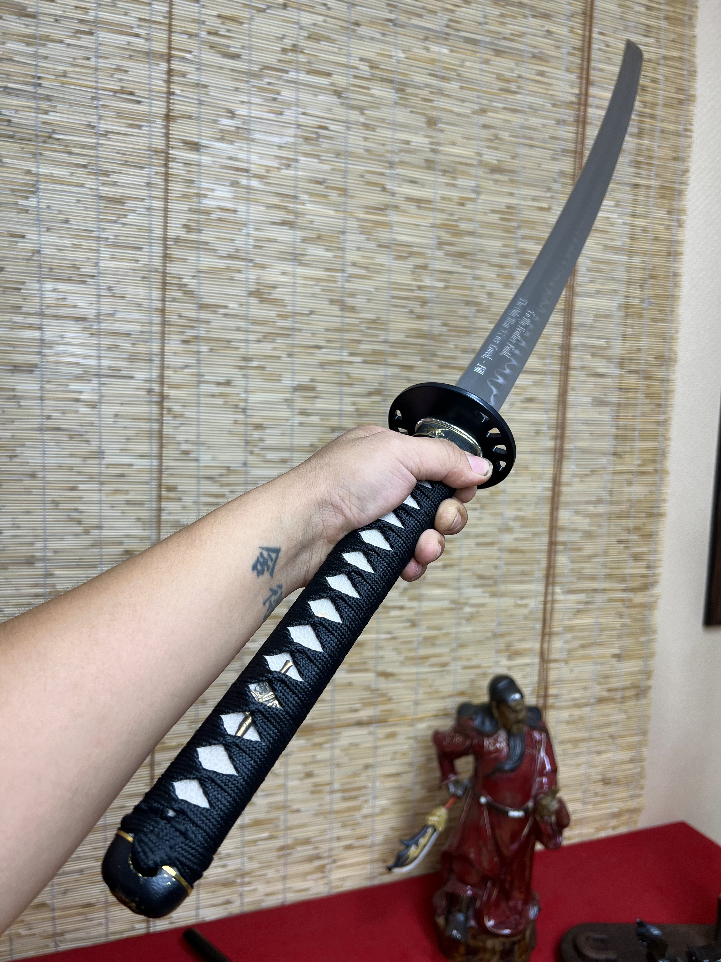 HY99🔥Budd Sword - Kill Bill | Katana | T10 high carbon steel | Clay-tempered Real hamon | Battle-ready | Full-tang | Black White | Spartan Blades Club | CHEN'S SWORDS 1892 - Spartan Blades Club - 陳氏劍莊1892