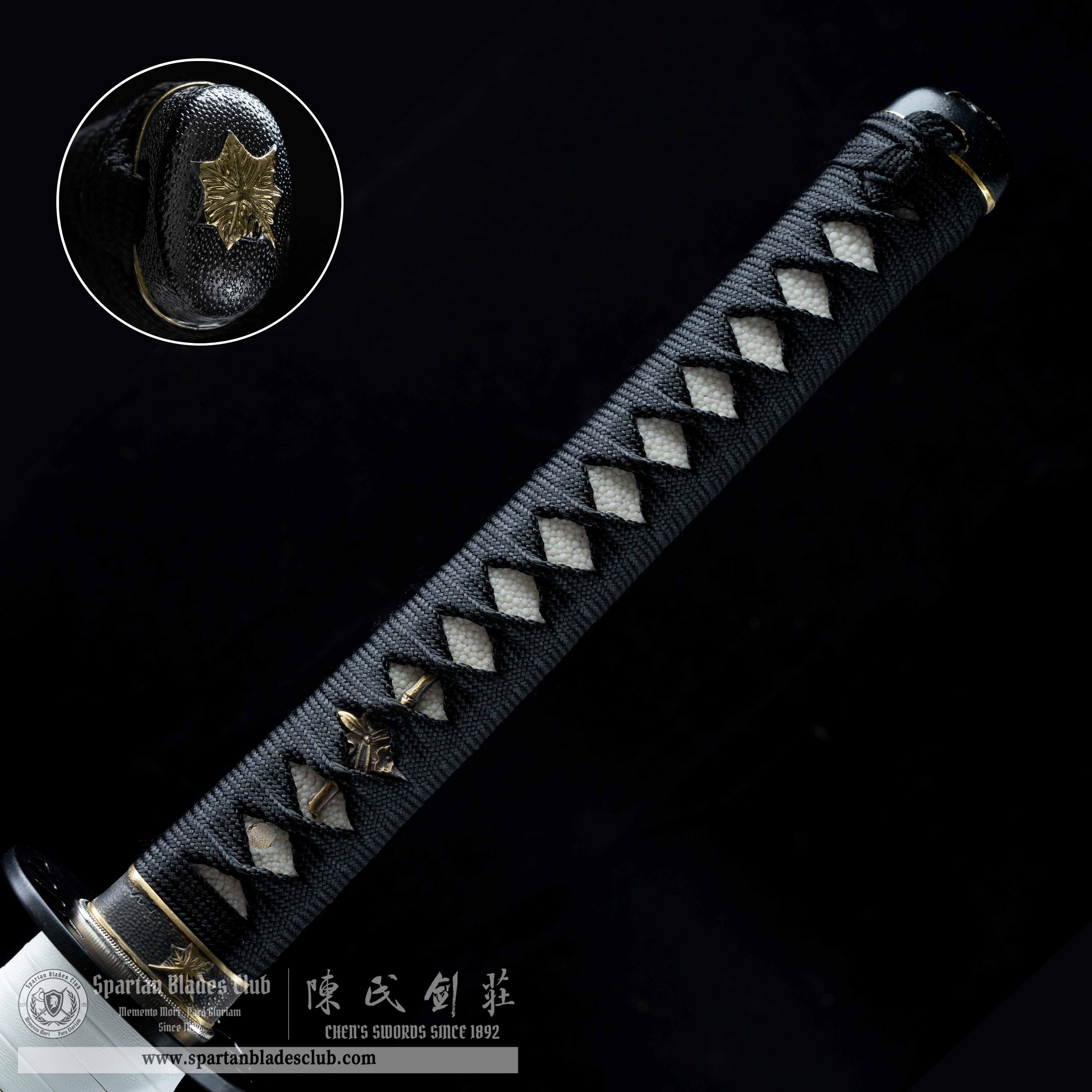 HY99🔥Budd Sword - Kill Bill | Katana | T10 high carbon steel | Clay-tempered Real hamon | Battle-ready | Full-tang | Black White | Spartan Blades Club | CHEN'S SWORDS 1892 - Spartan Blades Club - 陳氏劍莊1892