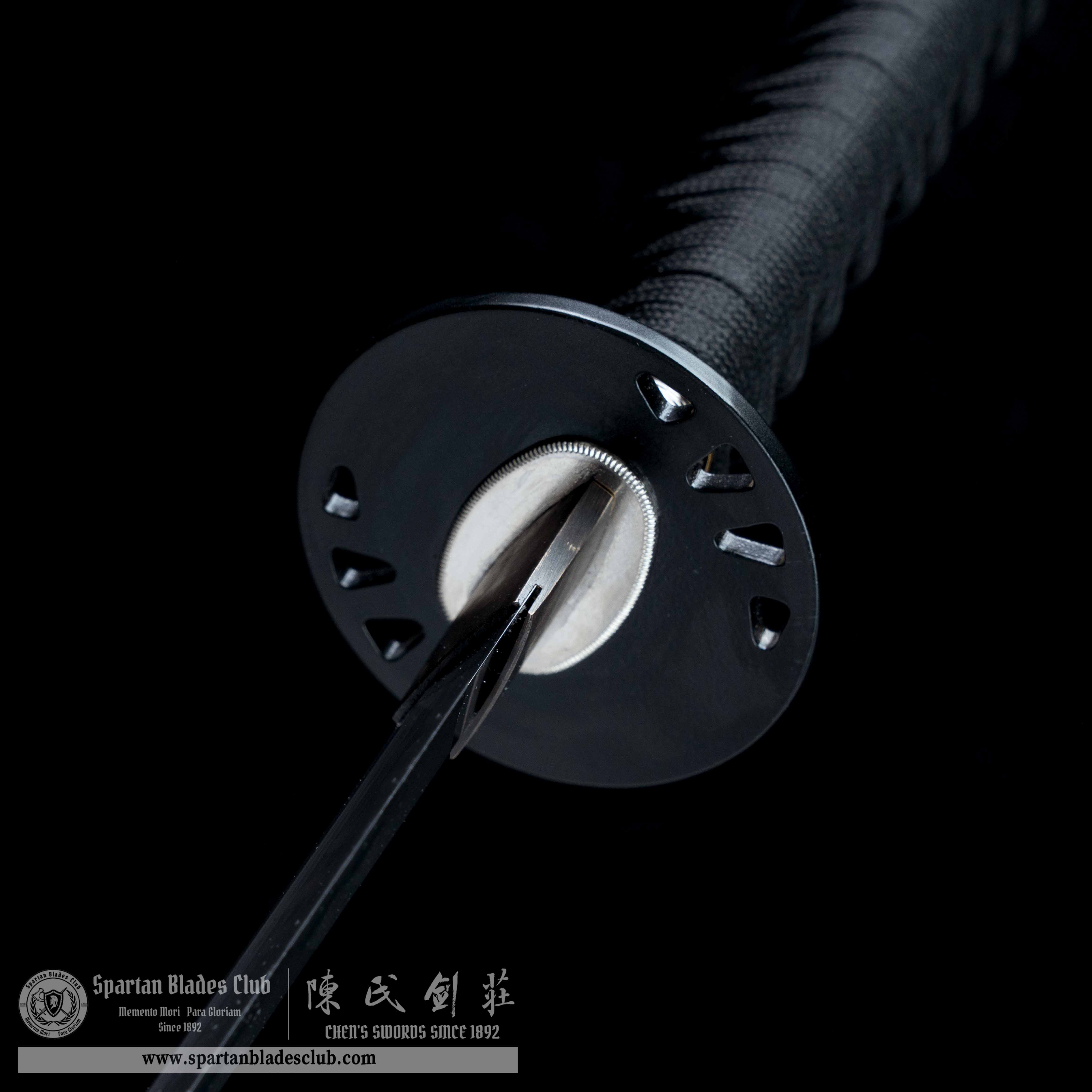 HY99🔥Budd Sword - Kill Bill | Katana | T10 high carbon steel | Clay-tempered Real hamon | Battle-ready | Full-tang | Black White | Spartan Blades Club | CHEN'S SWORDS 1892 - Spartan Blades Club - 陳氏劍莊1892