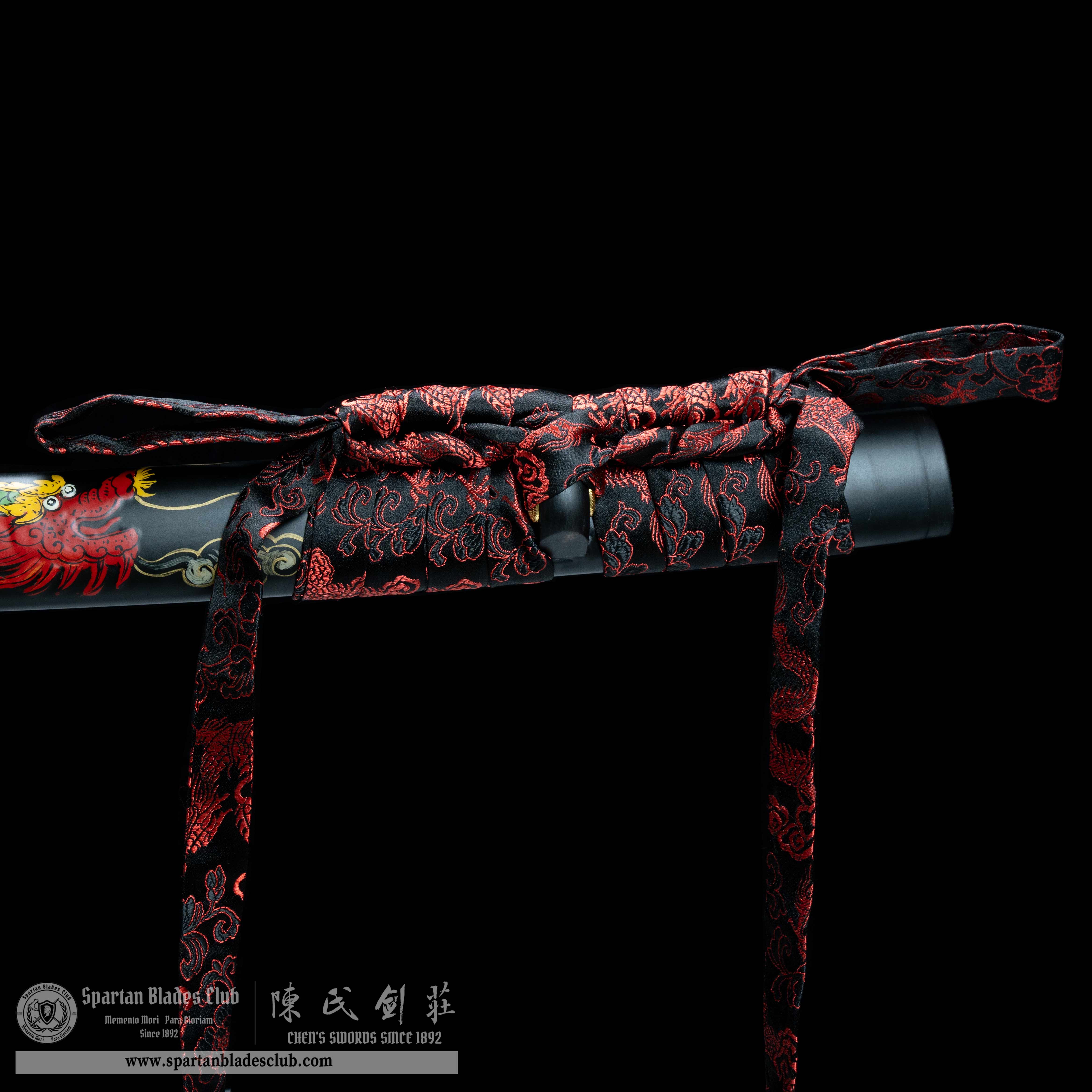HY79 | Moyan Loong Blade | Katana | T10 steel wrapped in Damascus steel | Honsanmai structure blade | Loong(Chinese Dragon) | Black&Green&Red | Battle-Ready | Full-tang | Spartan Blades Club | CHEN'S SWORDS 1892 - Spartan Blades Club - 陳氏劍莊1892
